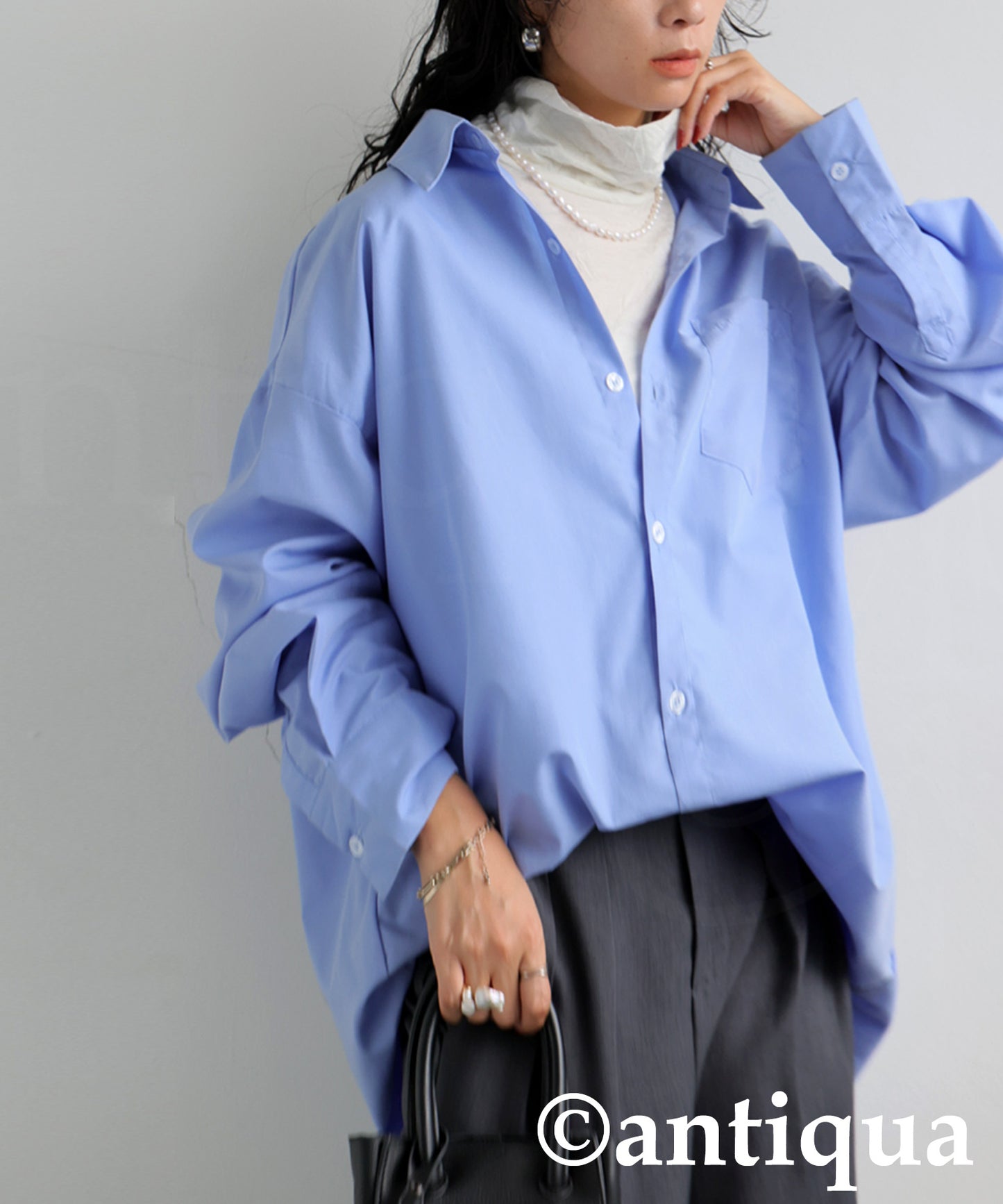 Crinkle High Neck Tops Ladies