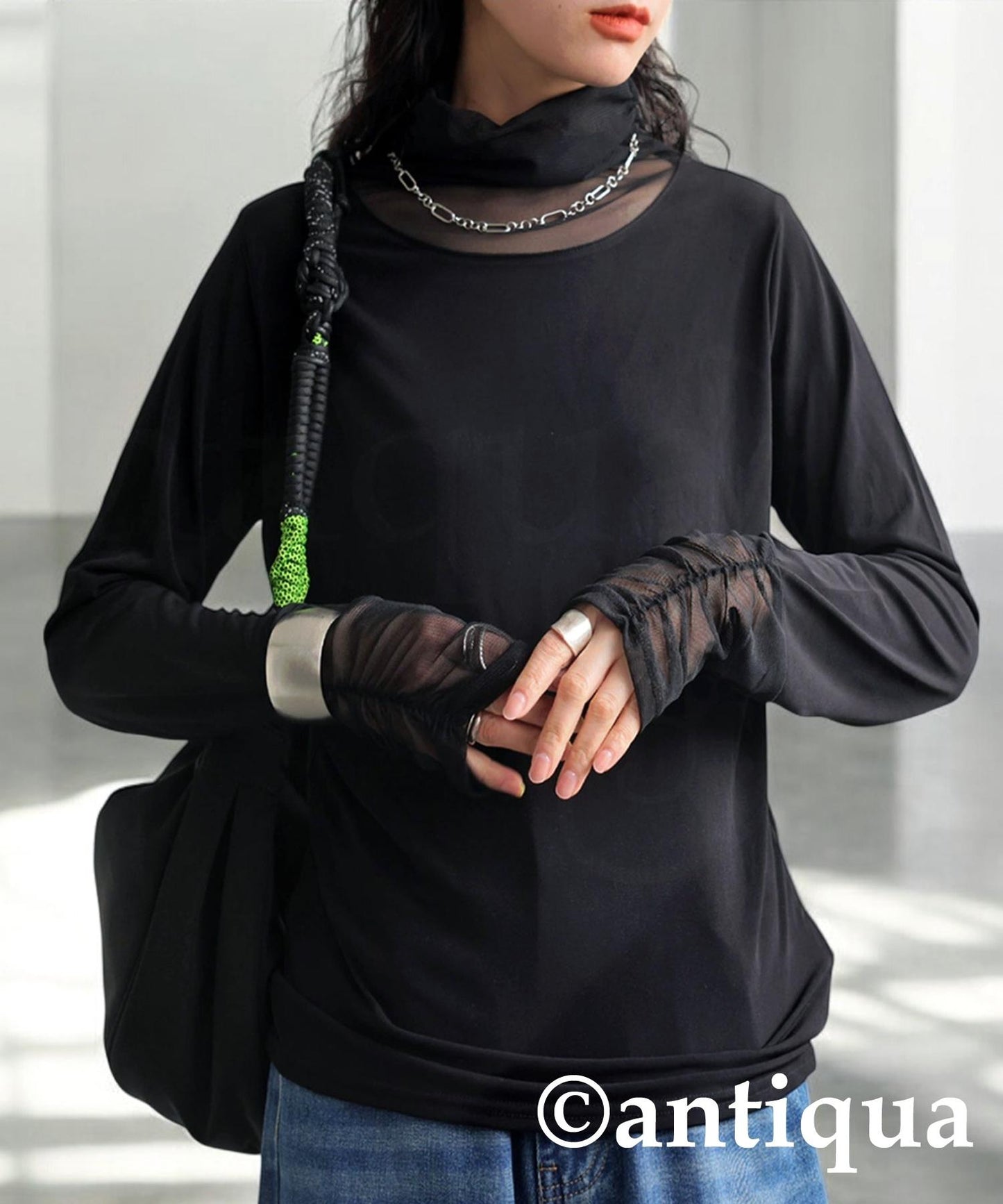 Ladies Sheer Point Gathered Tops