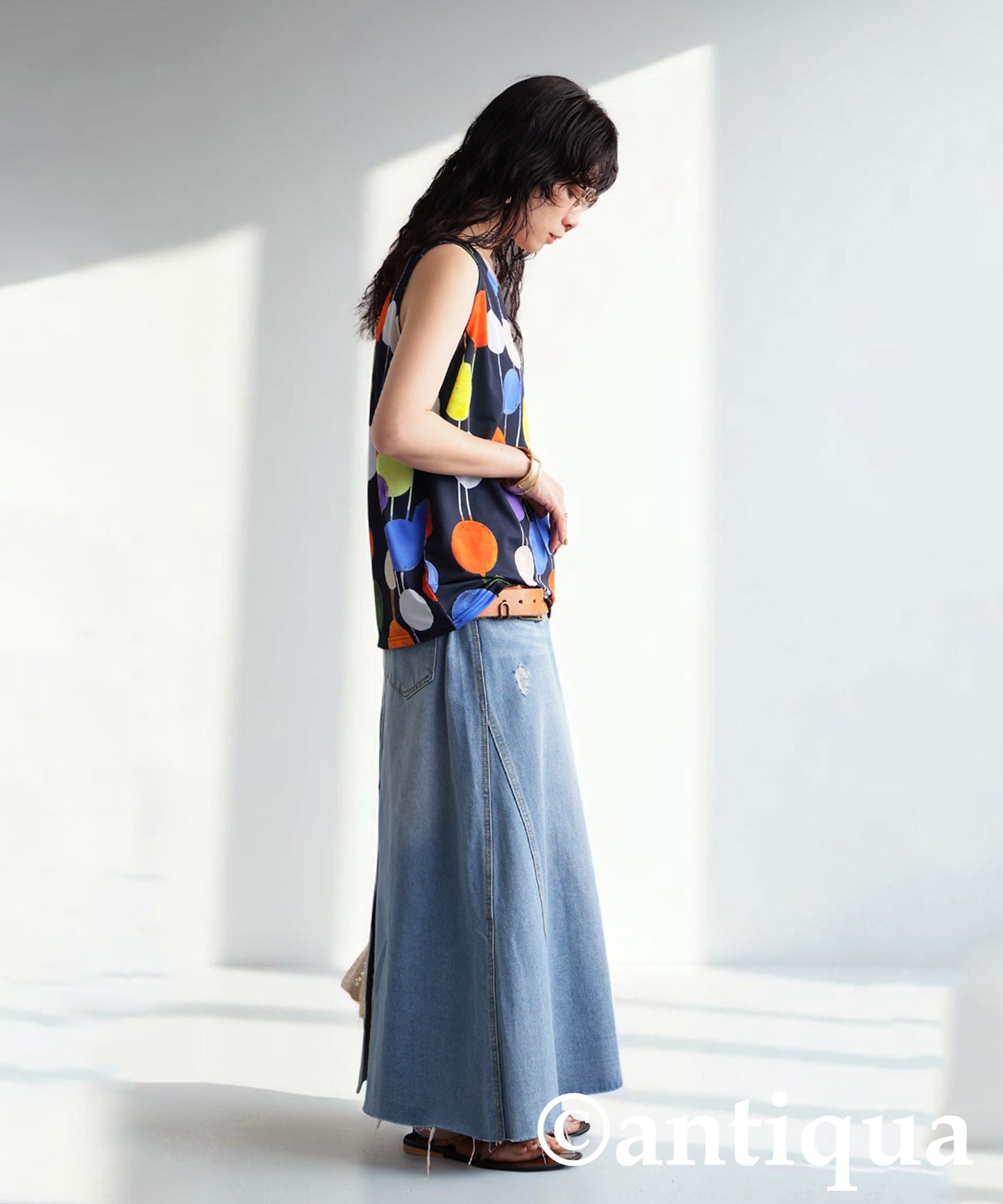 Ladies Colorful Dot Sleeveless Top