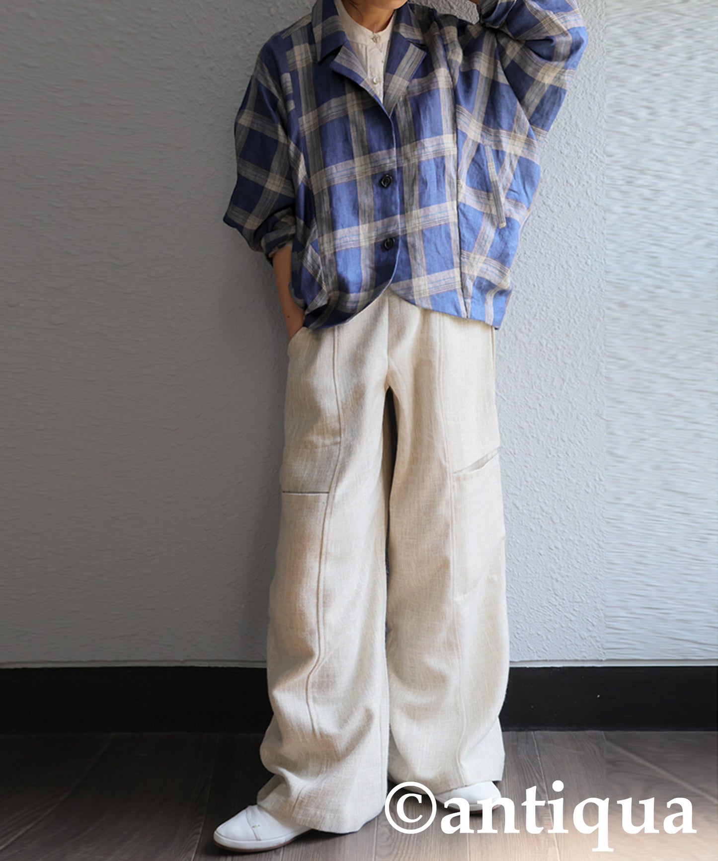 KYO Ladies Linen Checked Jacket