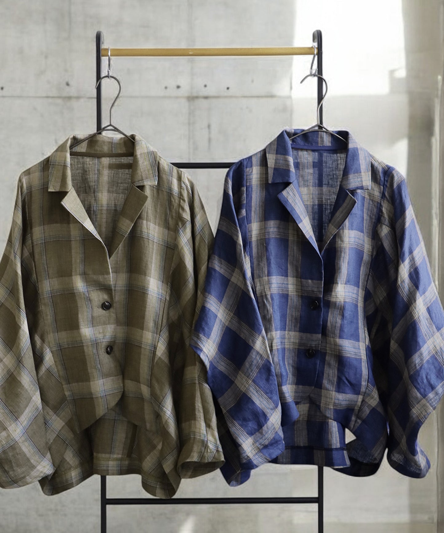 KYO Ladies Linen Checked Jacket