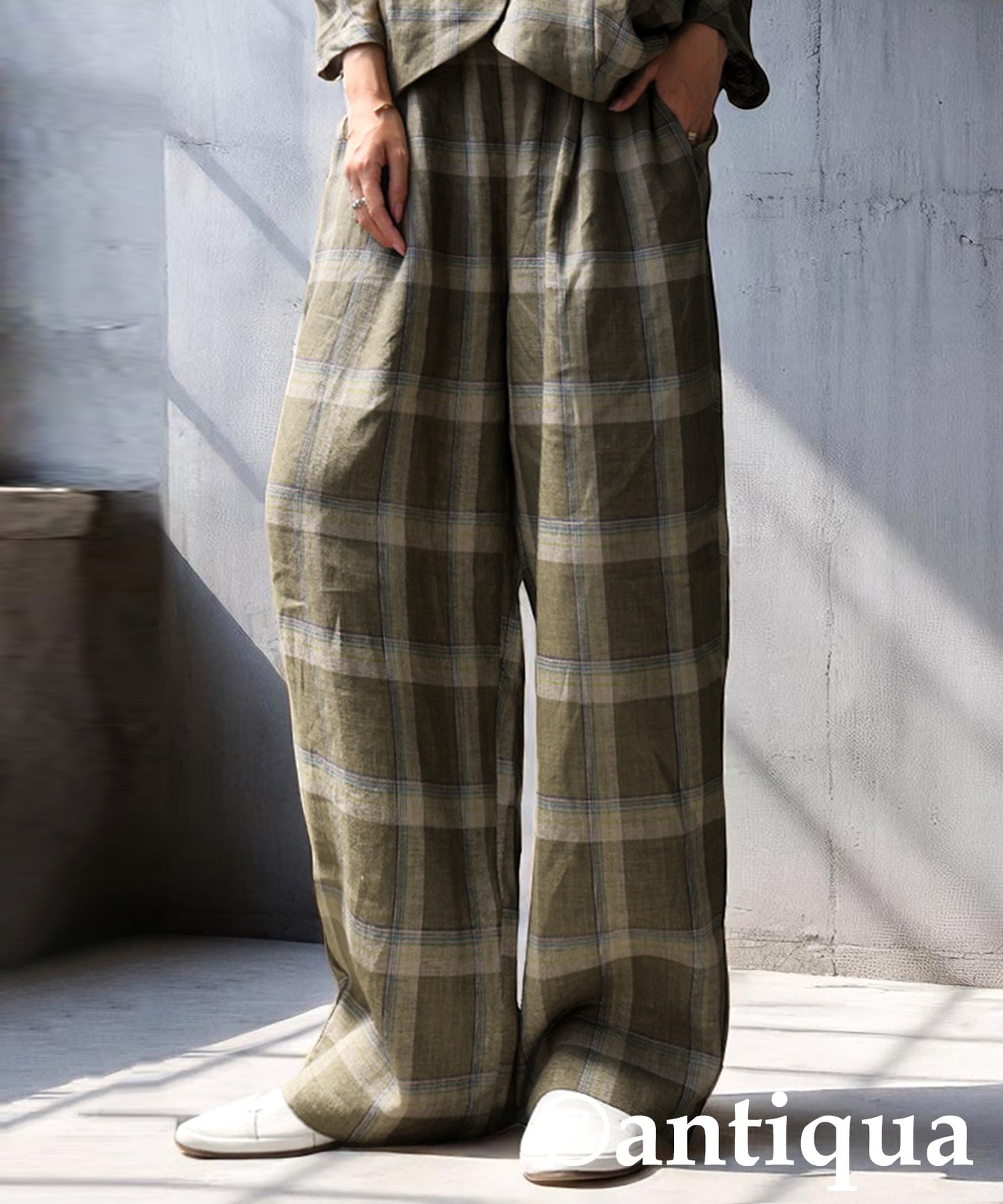 KYO Ladies Linen Checked Pants