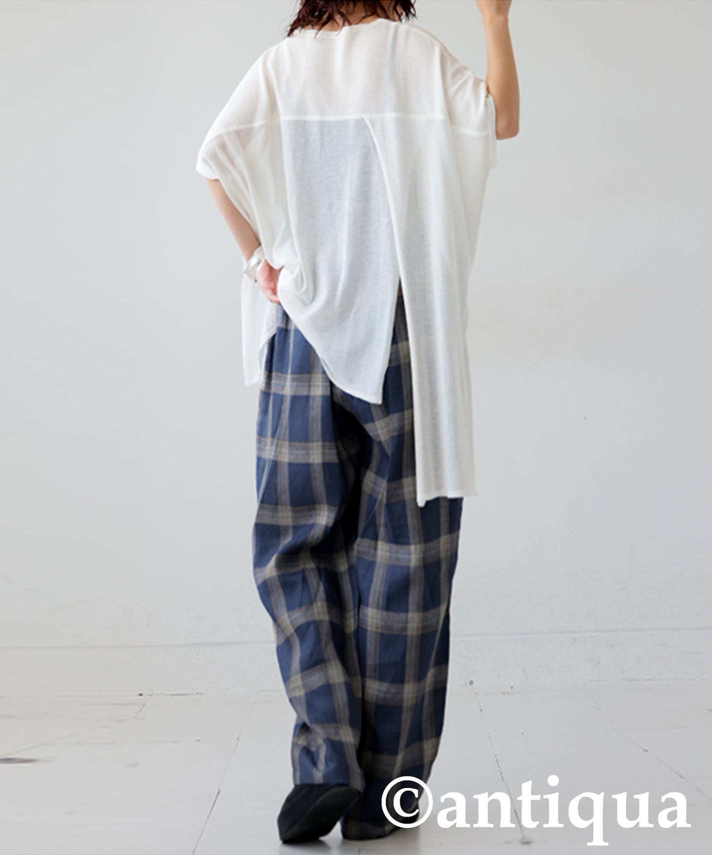 KYO Ladies Linen Checked Pants