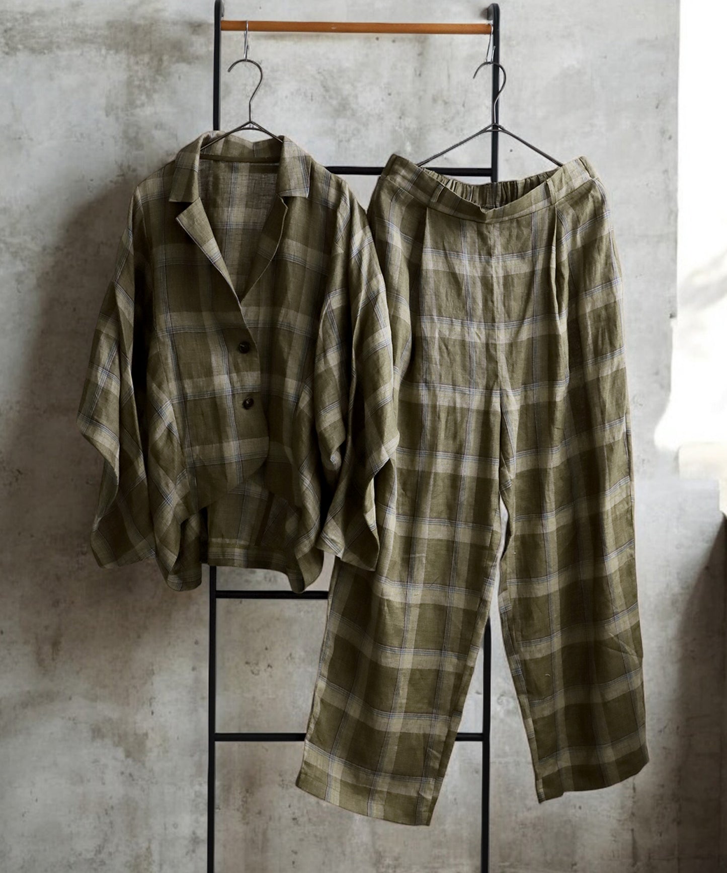 KYO Ladies Linen Checked Pants