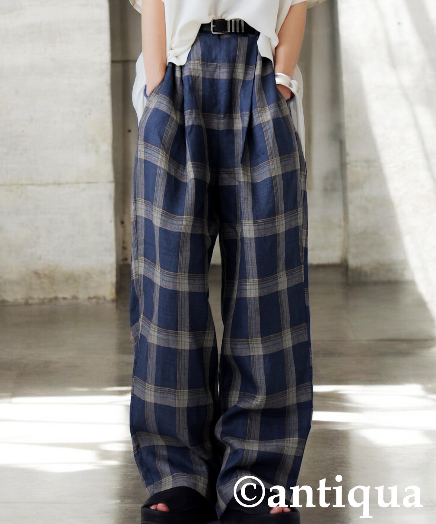 KYO Ladies Linen Checked Pants