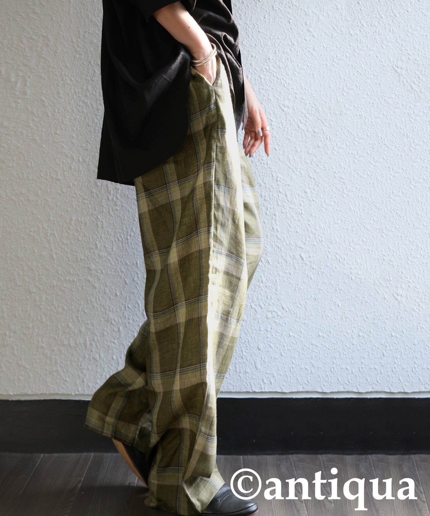 KYO Ladies Linen Checked Pants