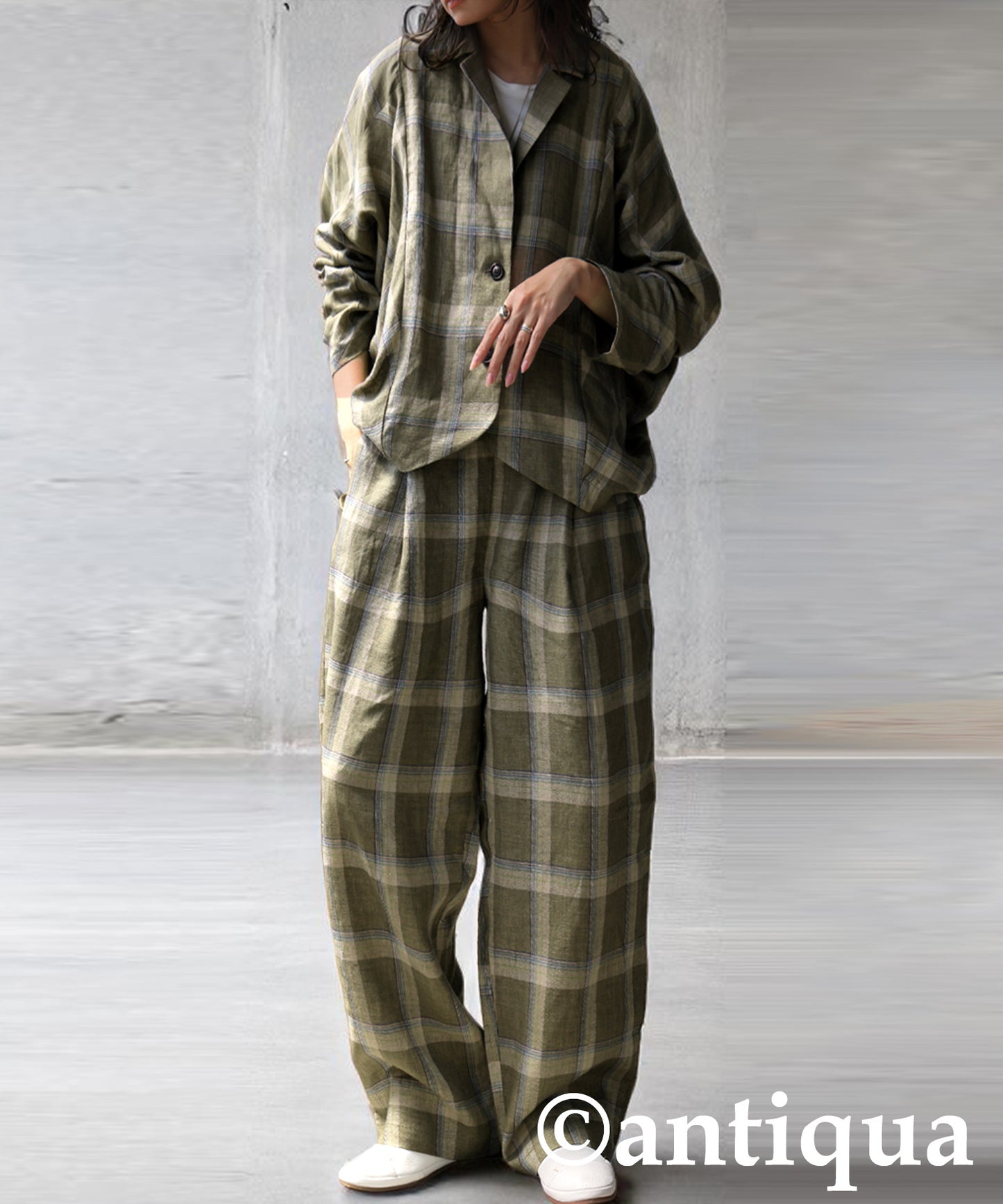KYO Ladies Linen Checked Pants
