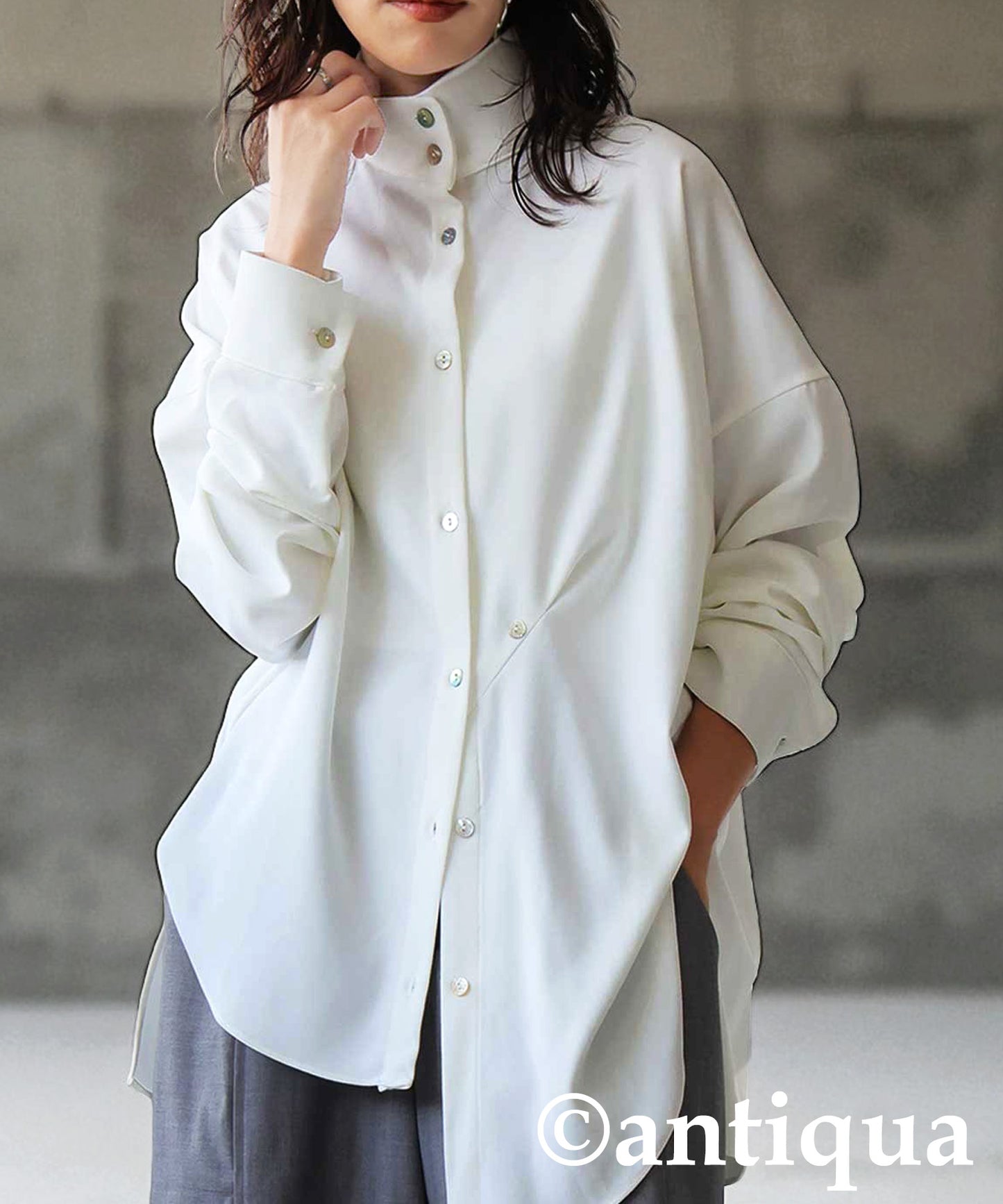 KYO Asymmetric Stand-Collar Shirt Ladies