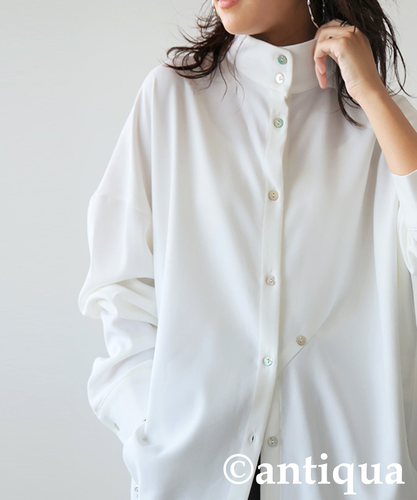 KYO Asymmetric Stand-Collar Shirt Ladies