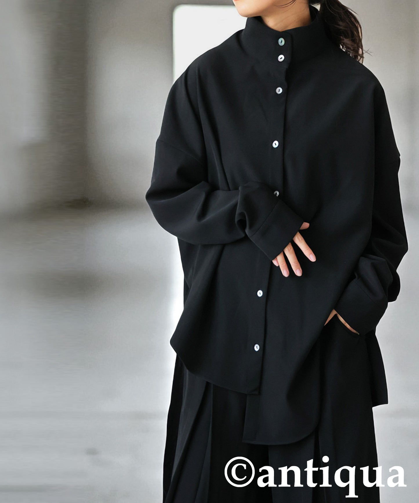 KYO Asymmetric Stand-Collar Shirt Ladies