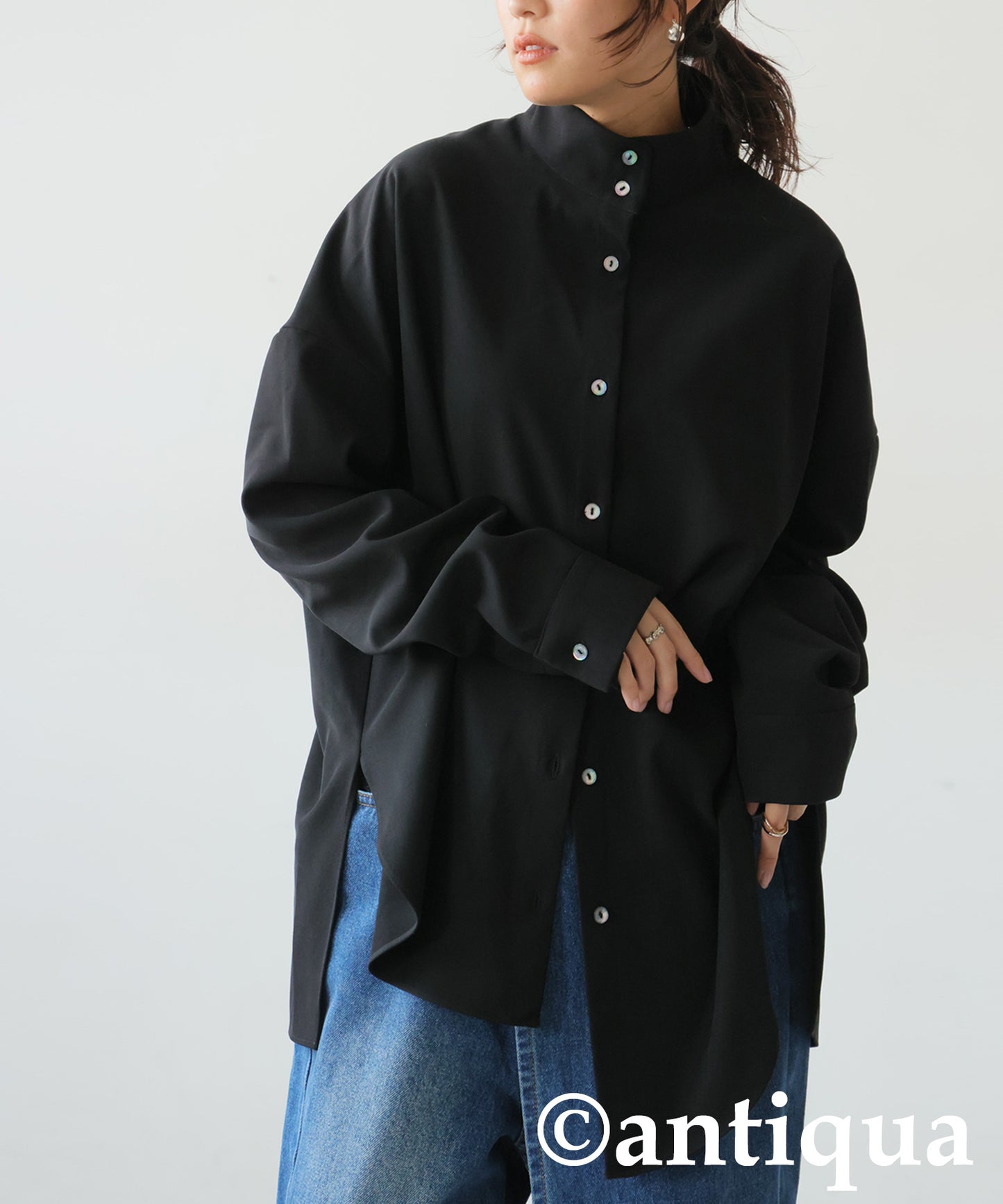 KYO Asymmetric Stand-Collar Shirt Ladies