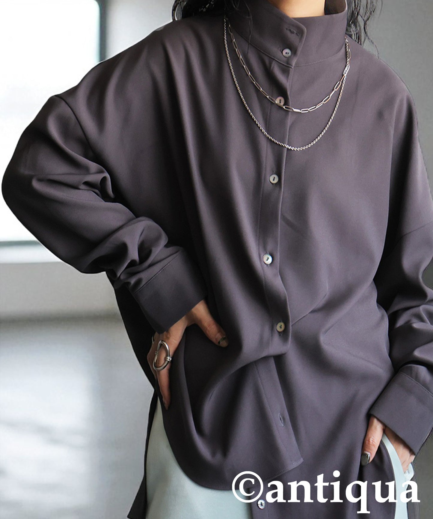 KYO Asymmetric Stand-Collar Shirt Ladies