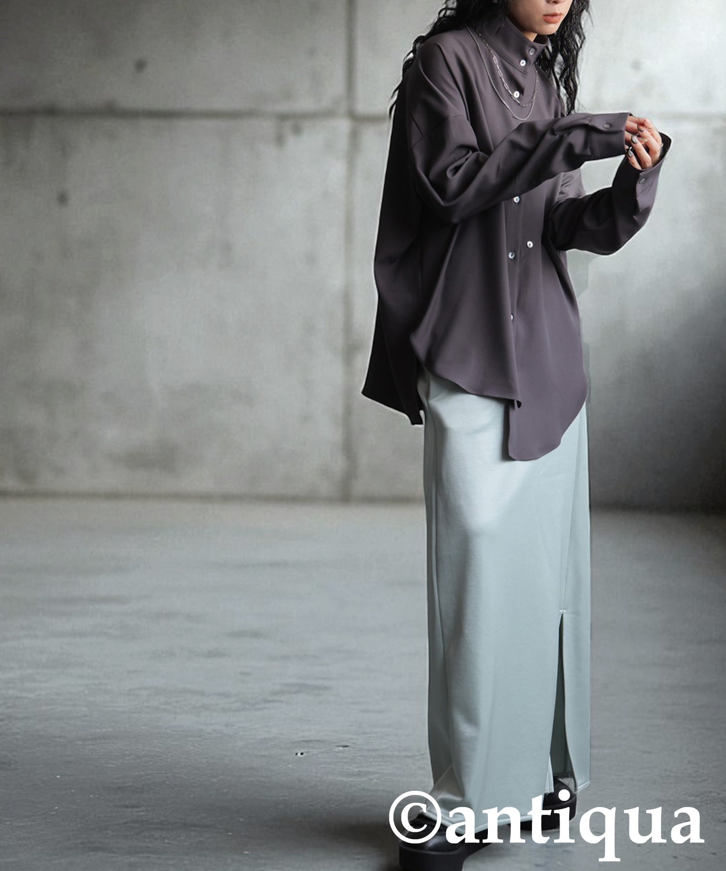 KYO Asymmetric Stand-Collar Shirt Ladies