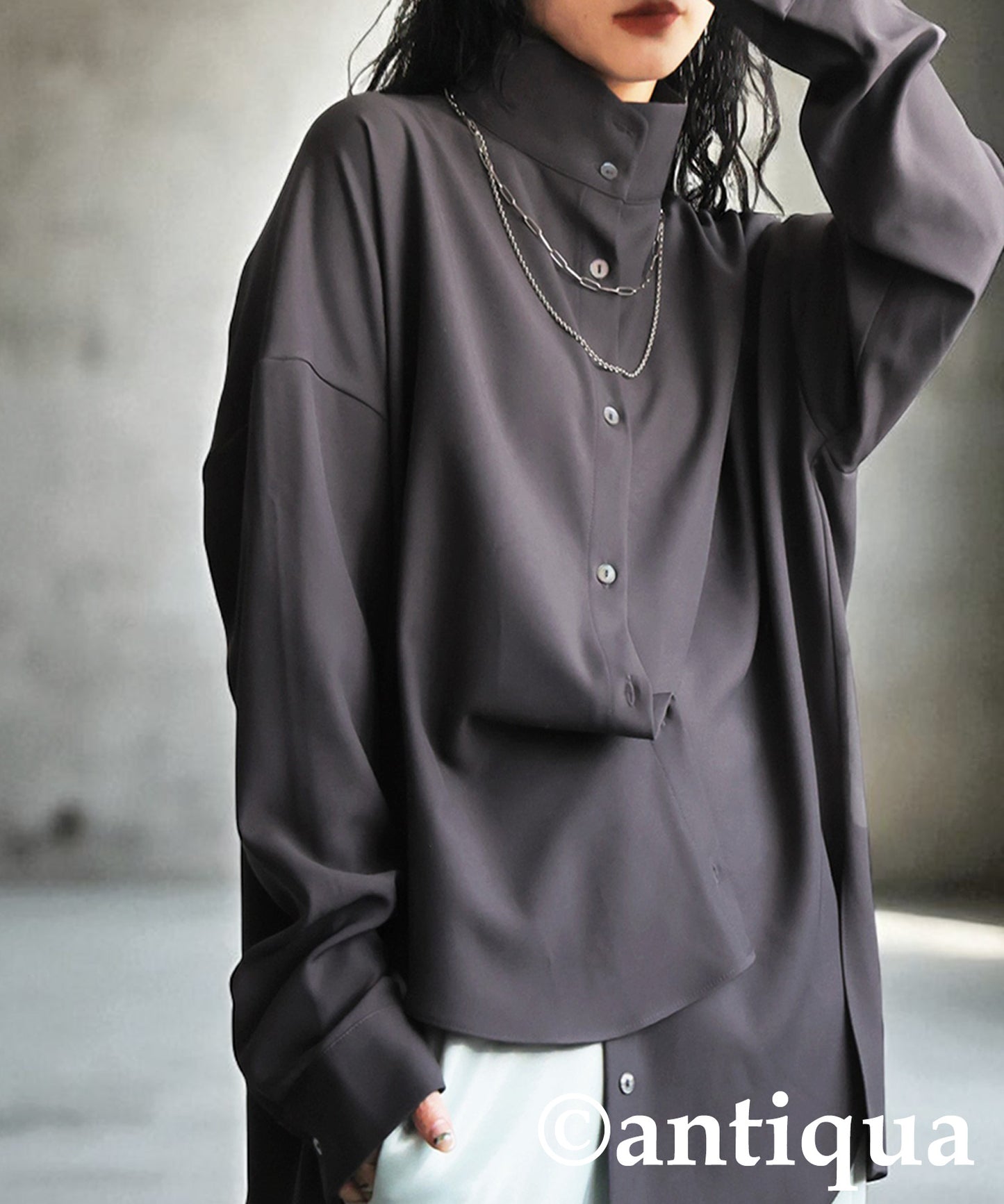 KYO Asymmetric Stand-Collar Shirt Ladies