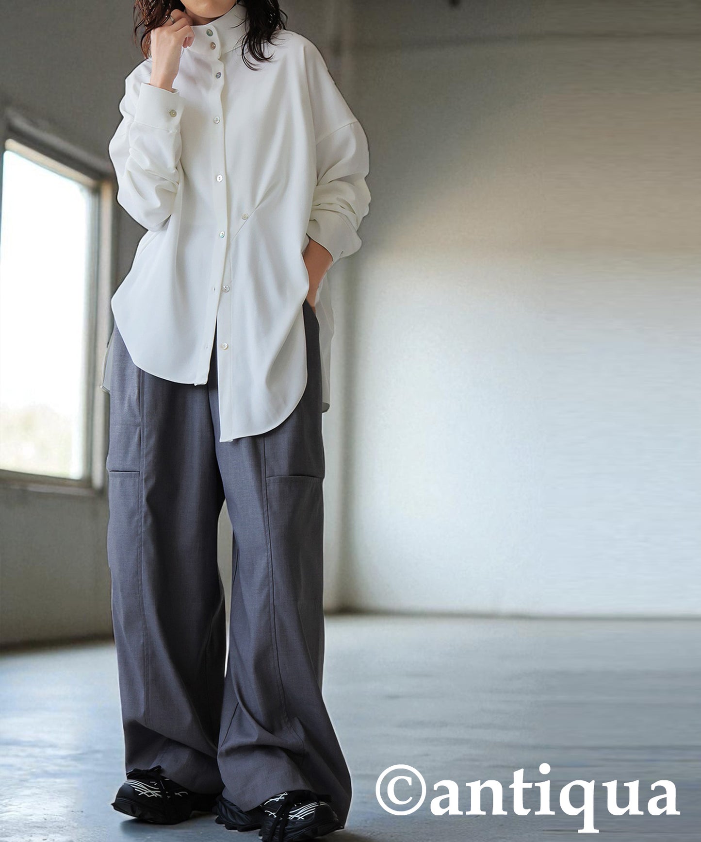 KYO Asymmetric Stand-Collar Shirt Ladies