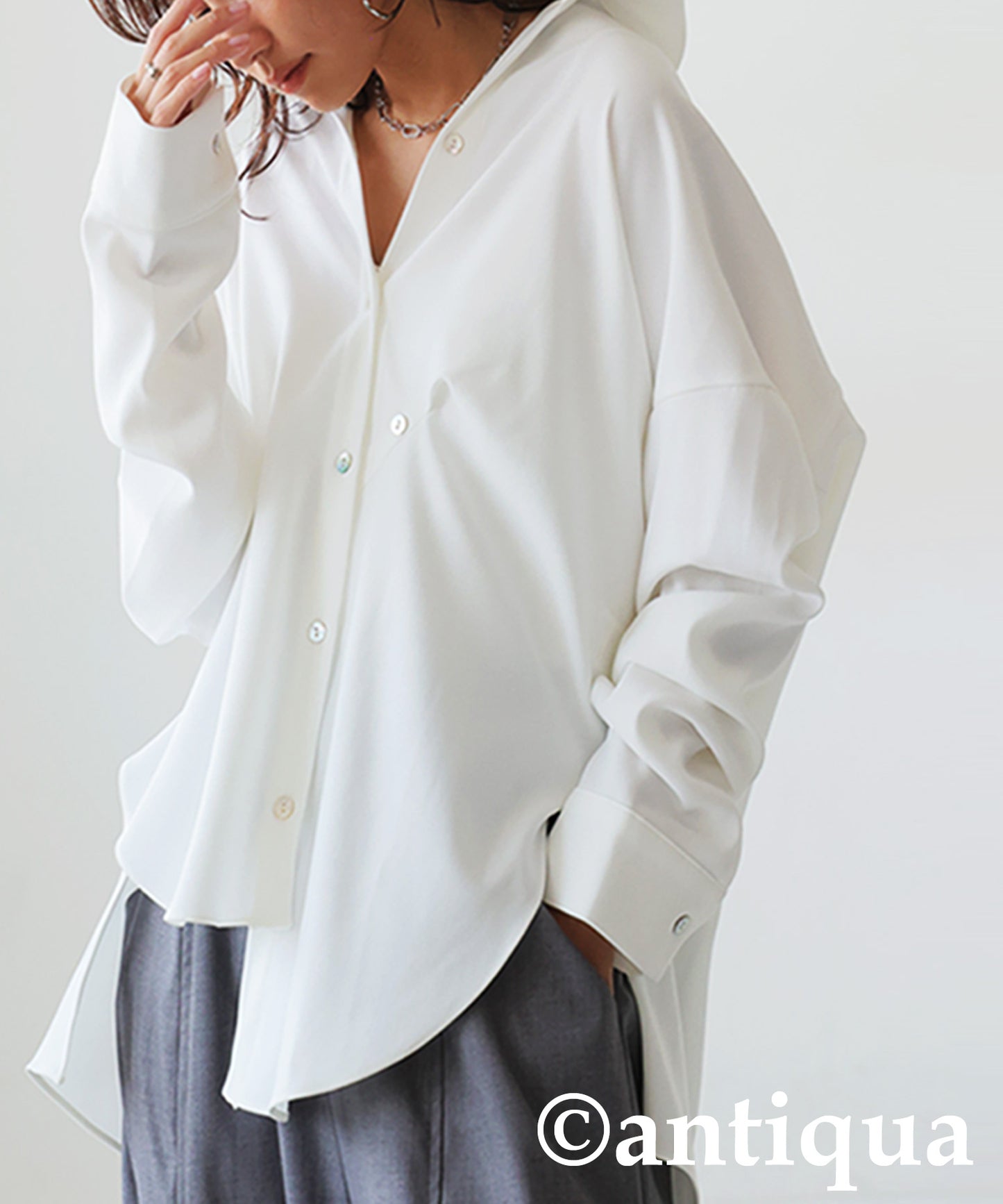 KYO Asymmetric Stand-Collar Shirt Ladies