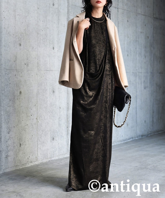 KYO Wrap-Style Long Dress Ladies