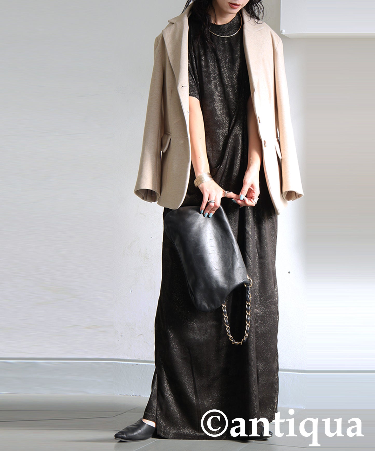 KYO Wrap-Style Long Dress Ladies