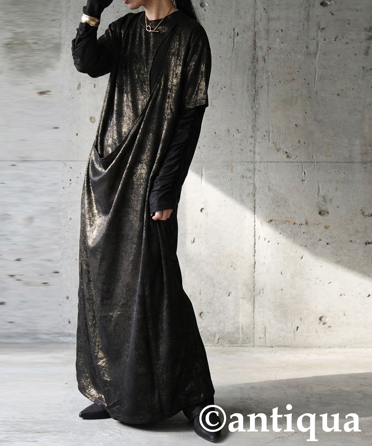 KYO Wrap-Style Long Dress Ladies