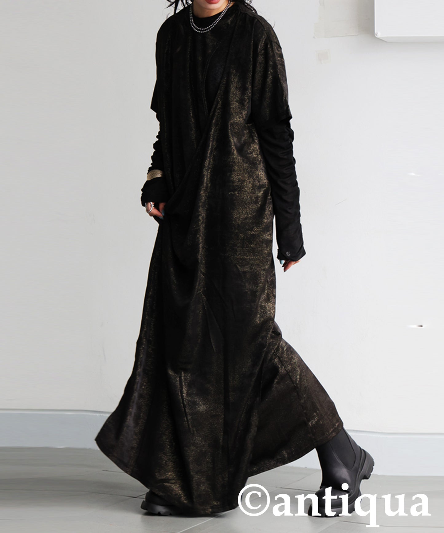 KYO Wrap-Style Long Dress Ladies