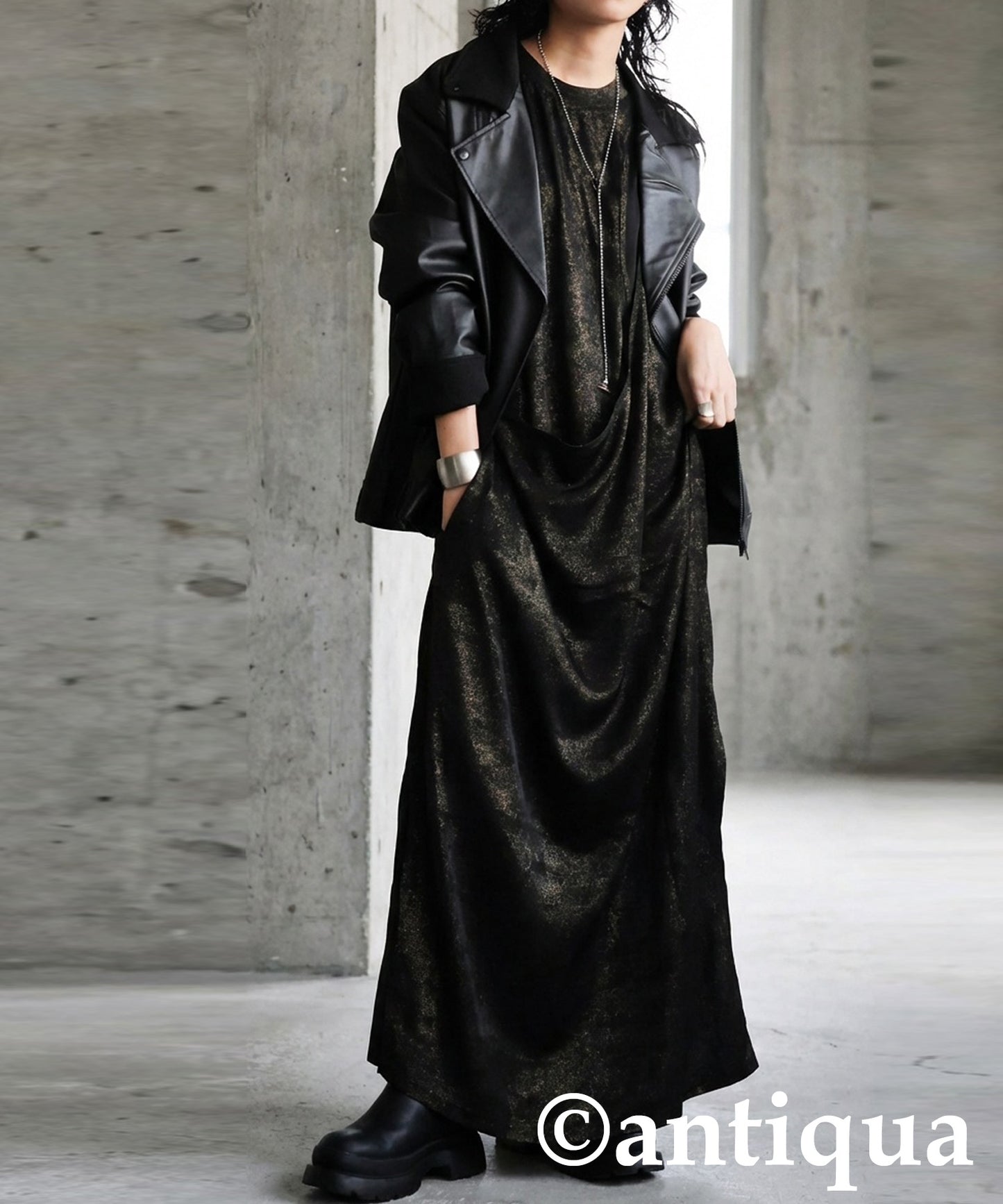 KYO Wrap-Style Long Dress Ladies