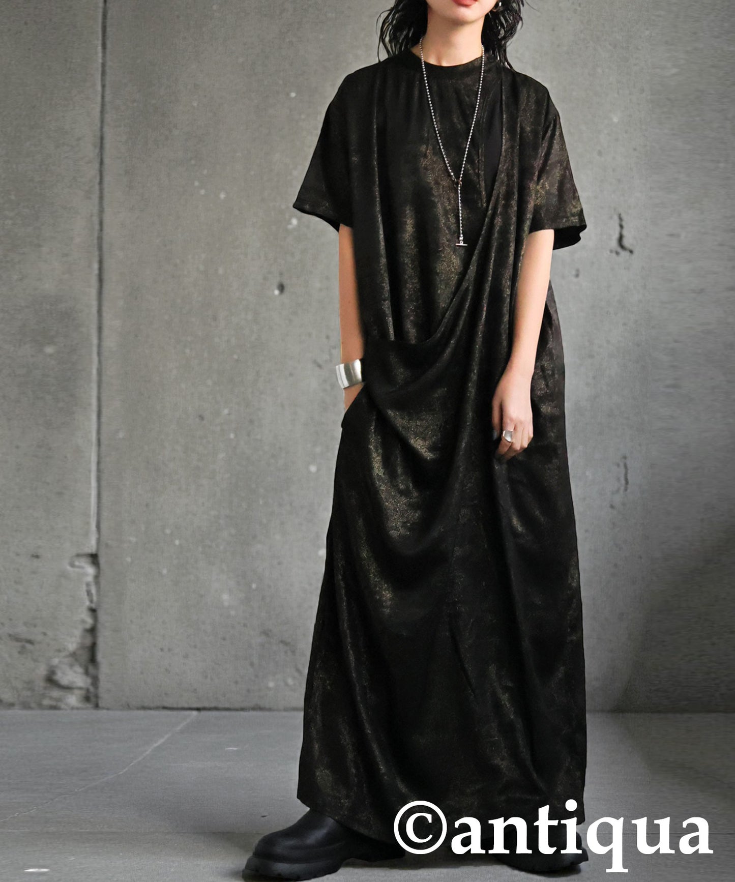KYO Wrap-Style Long Dress Ladies