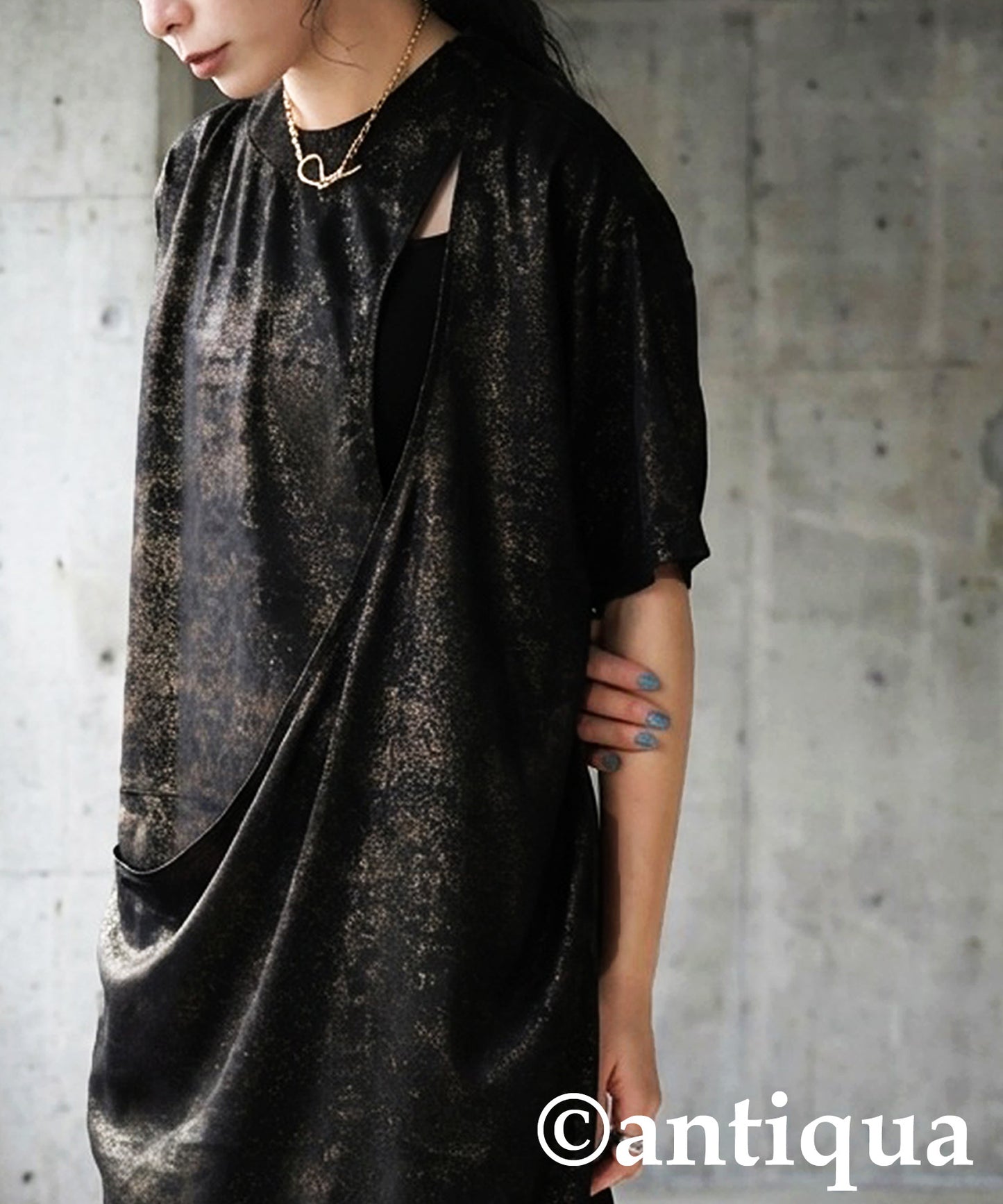 KYO Wrap-Style Long Dress Ladies