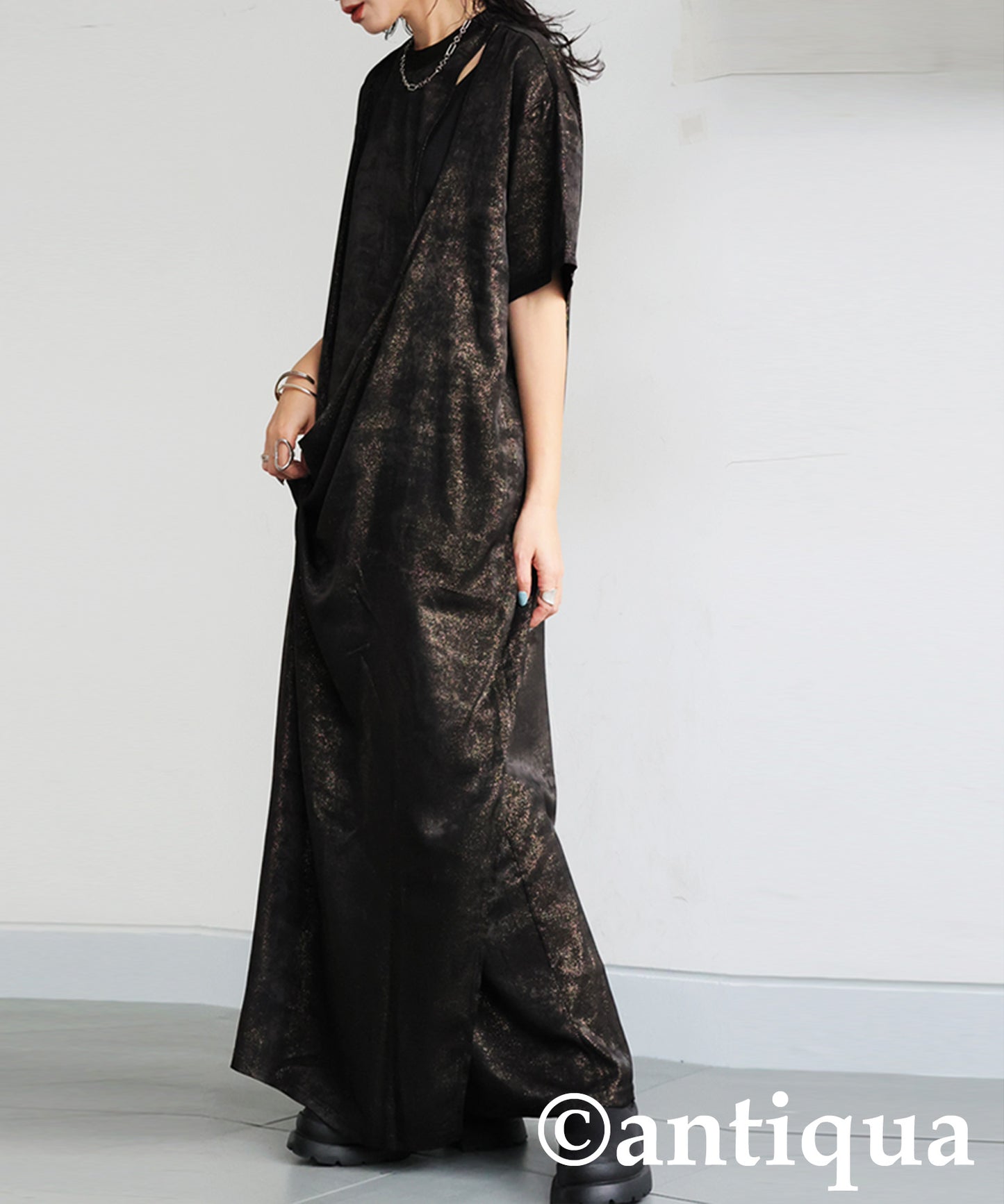 KYO Wrap-Style Long Dress Ladies