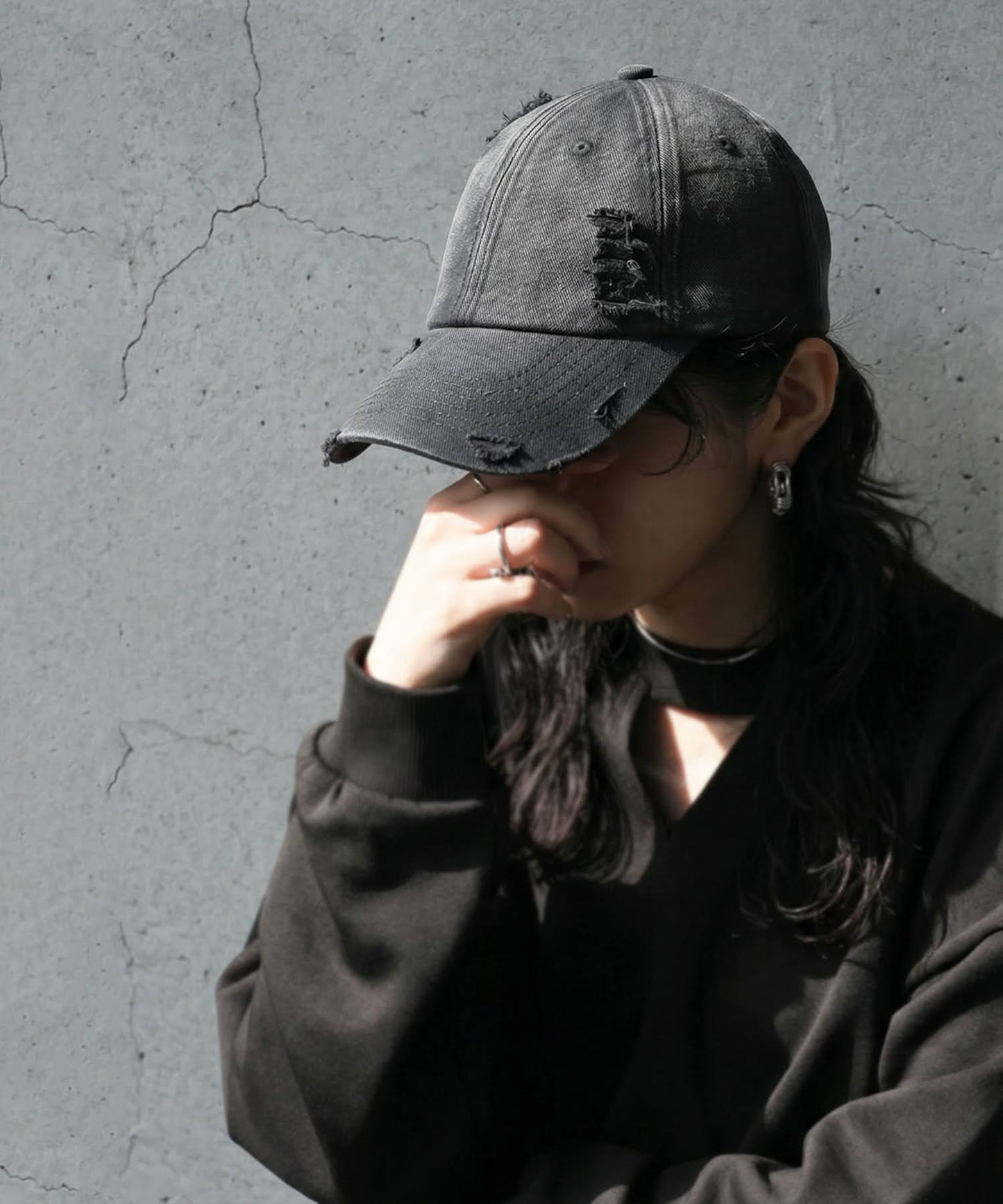 KYO 100% Cotton Distressed Cap Ladies
