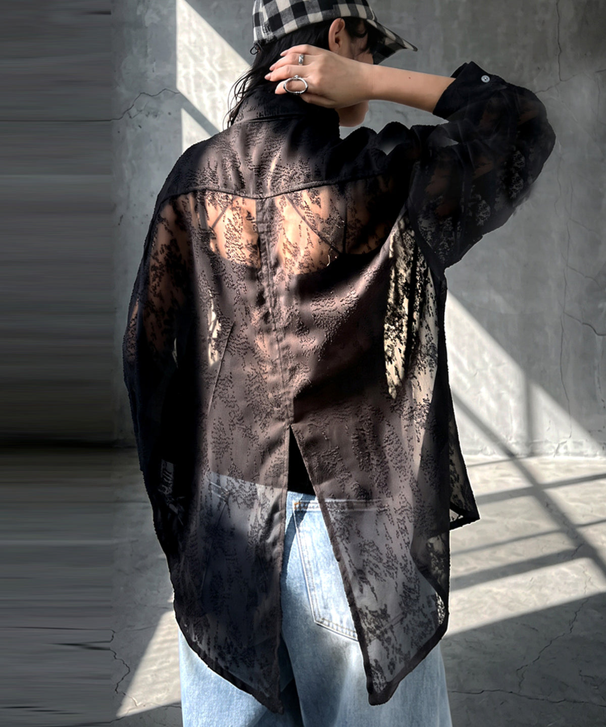 KYO Back Slit Sheer Shirt Ladies