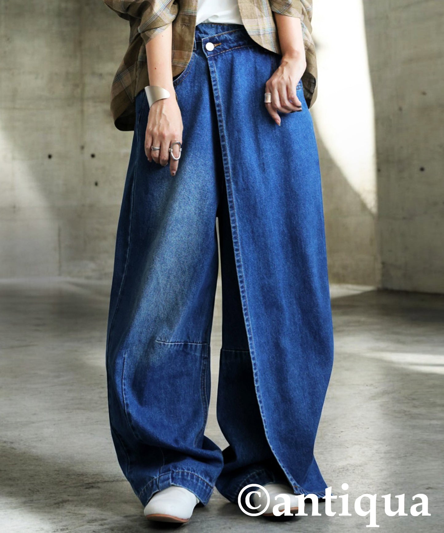 KYO Wrap-Style Curved Denim Ladies
