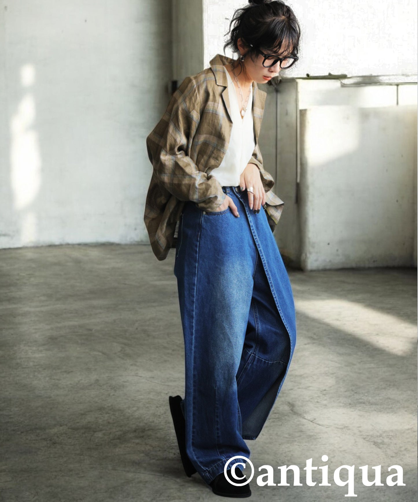 KYO Wrap-Style Curved Denim Ladies