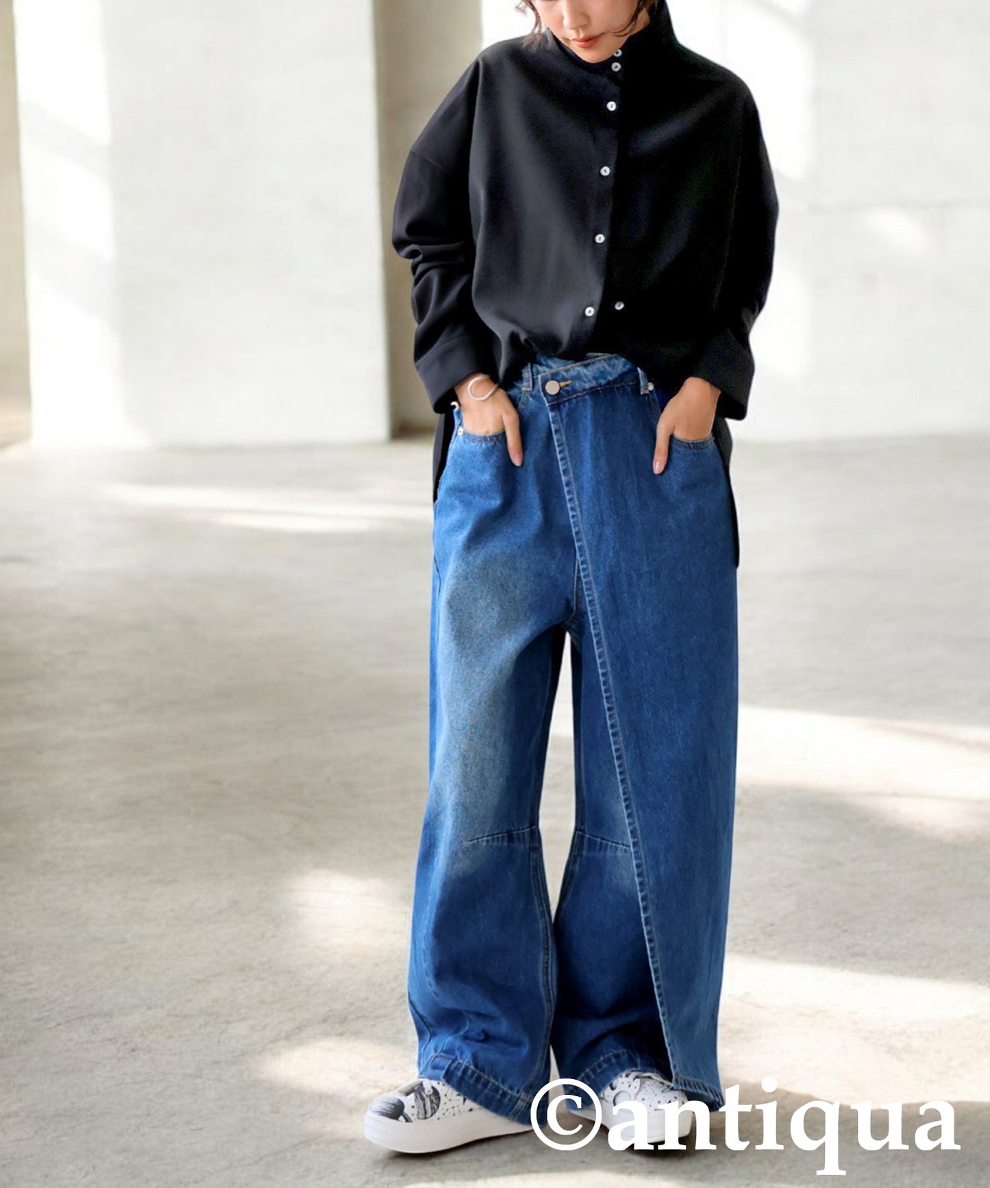 KYO Wrap-Style Curved Denim Ladies