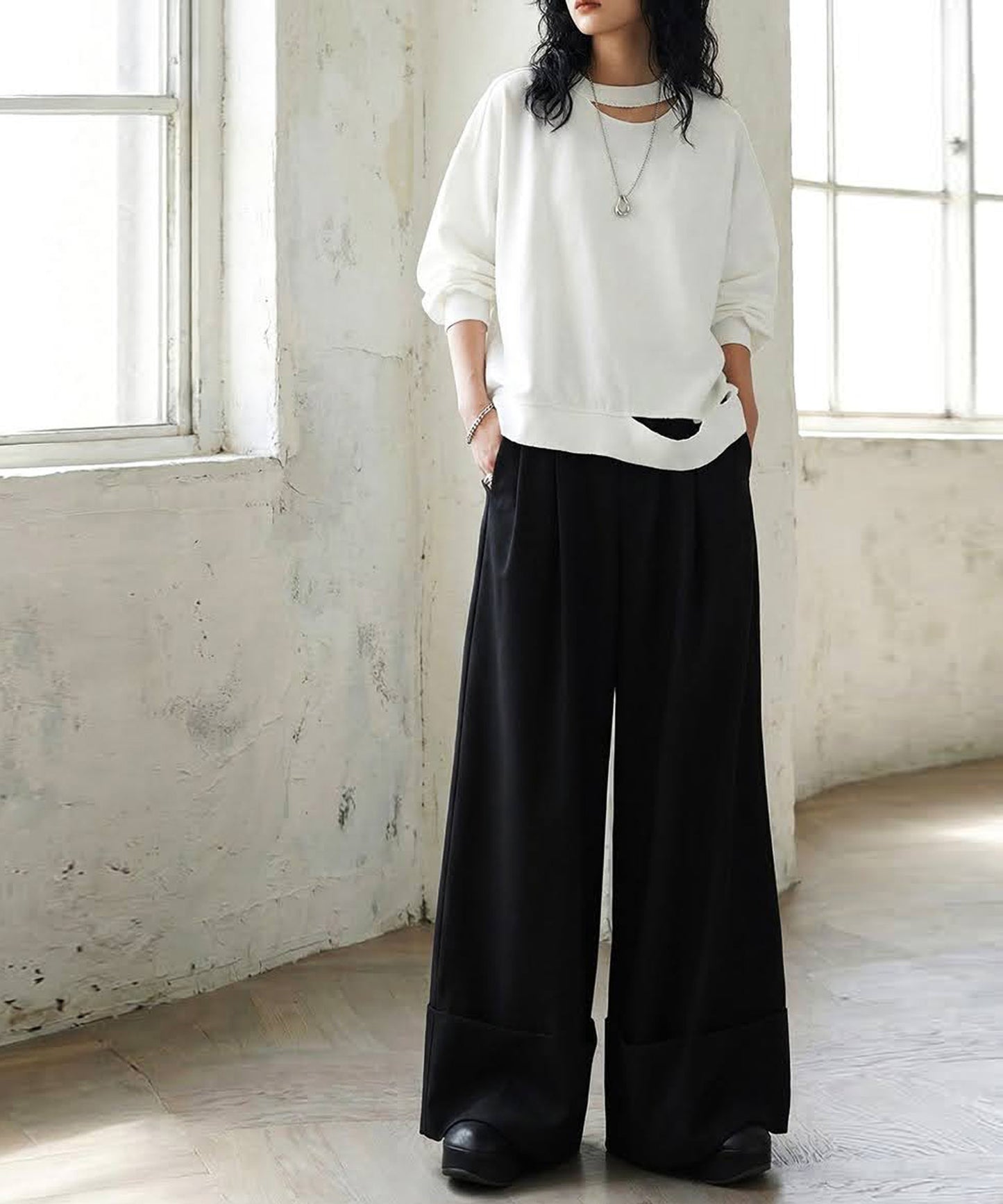 KYO Wide-Leg Pleated Pants Ladies