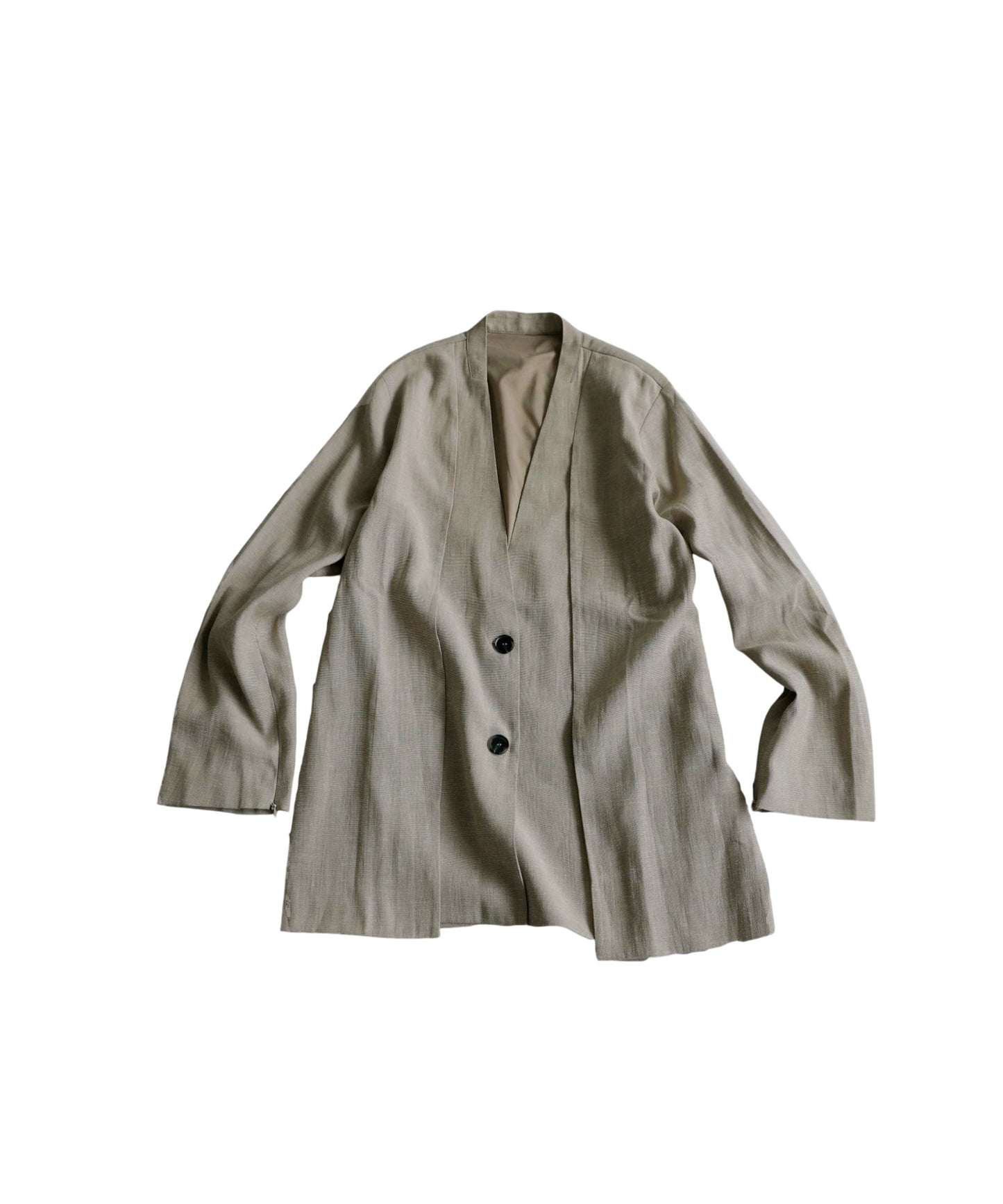 KYO 2-Way Slit Sleeve Cape-Style Collarless Jacket Ladies