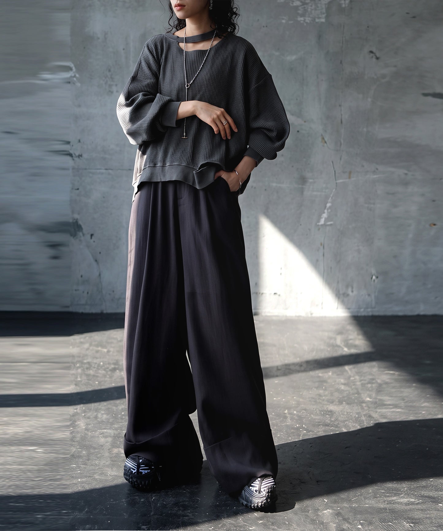 KYO Linen-Look Wide Straight Pants Ladies