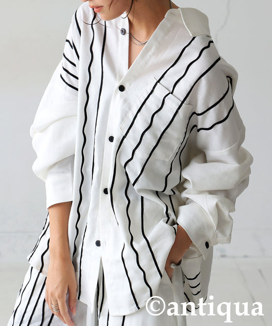 KYO Cord Embroidered Shirt Ladies