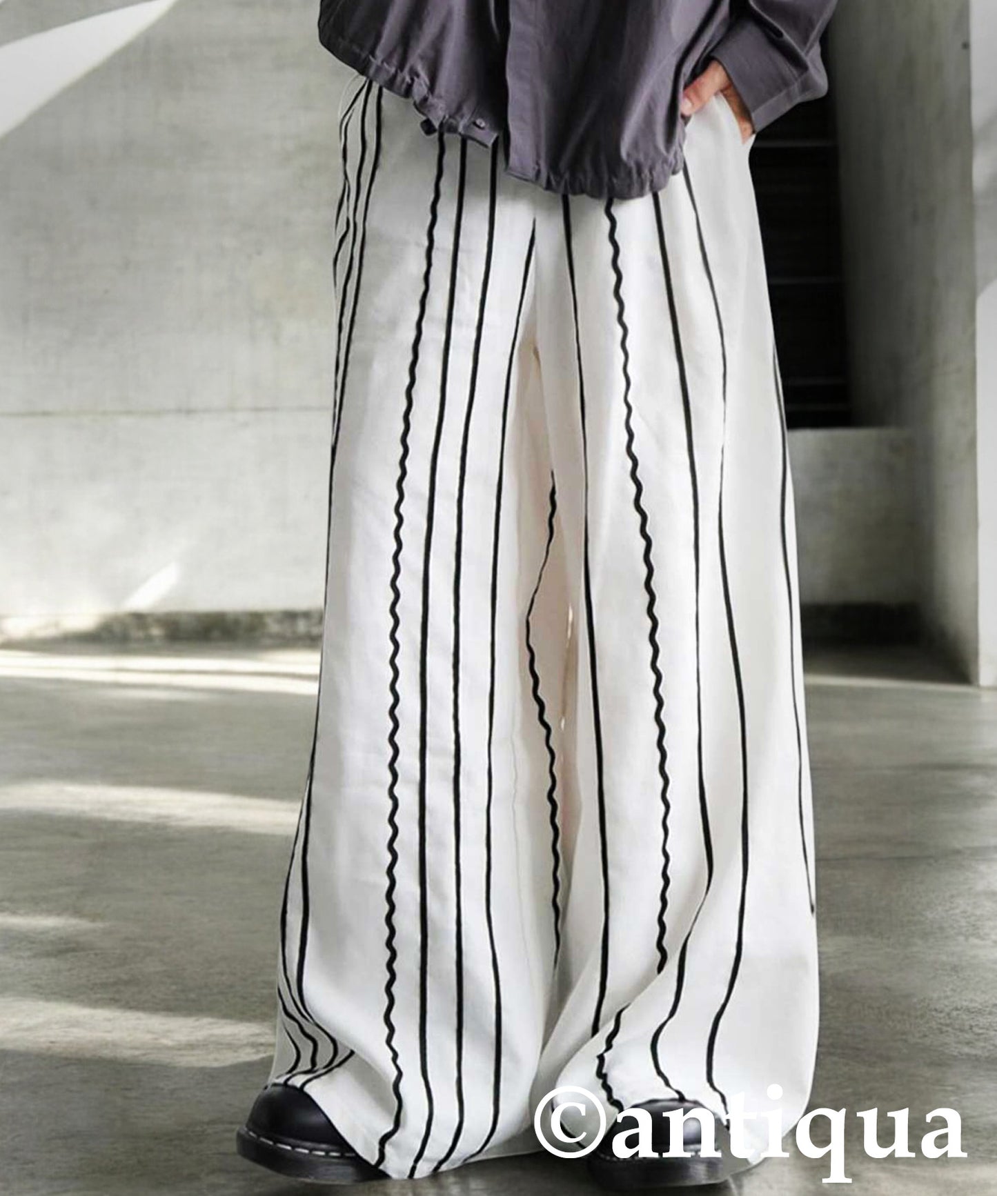 Embroidered Line Wide Pants Men's