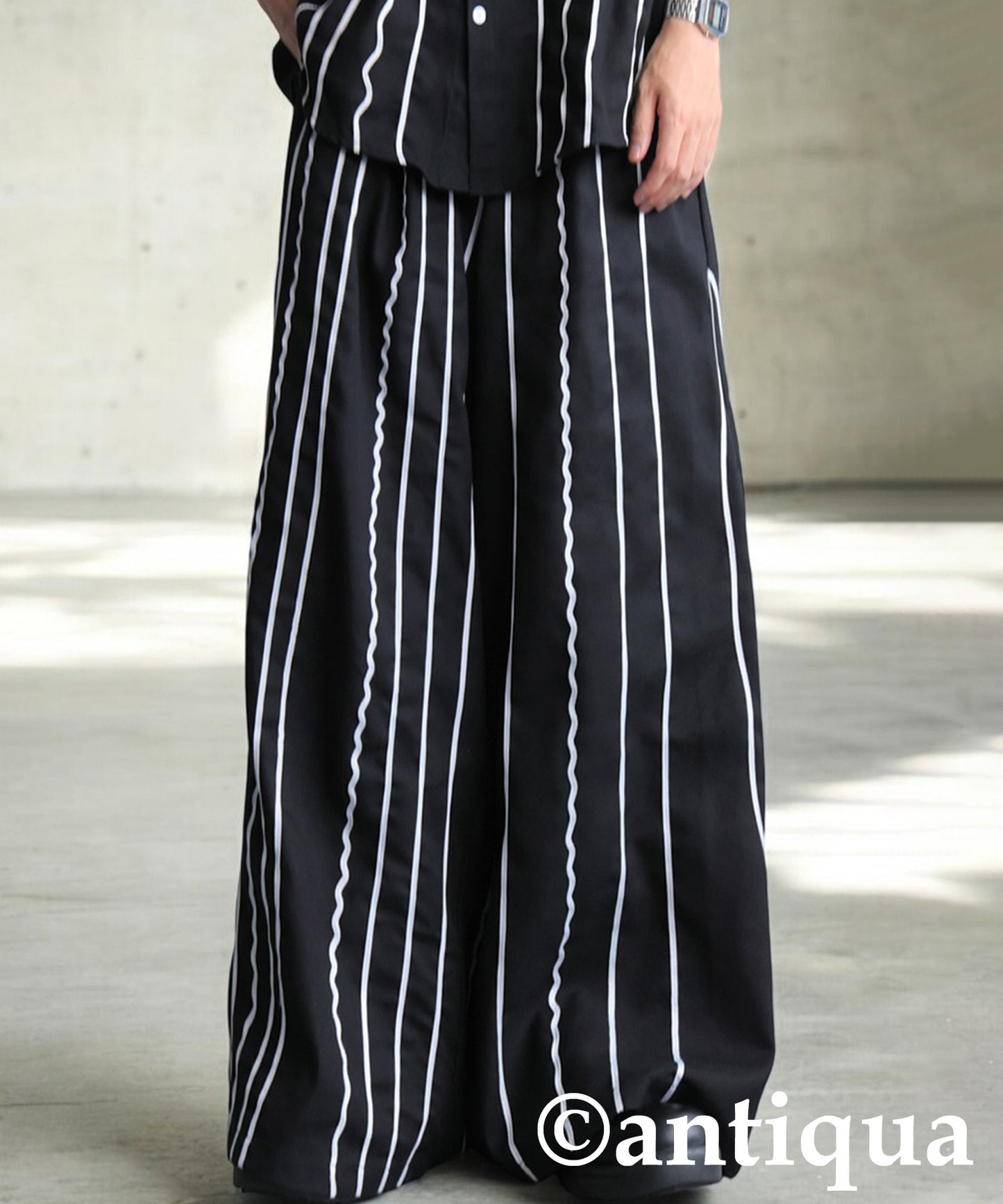 Embroidered Line Wide Pants Men's