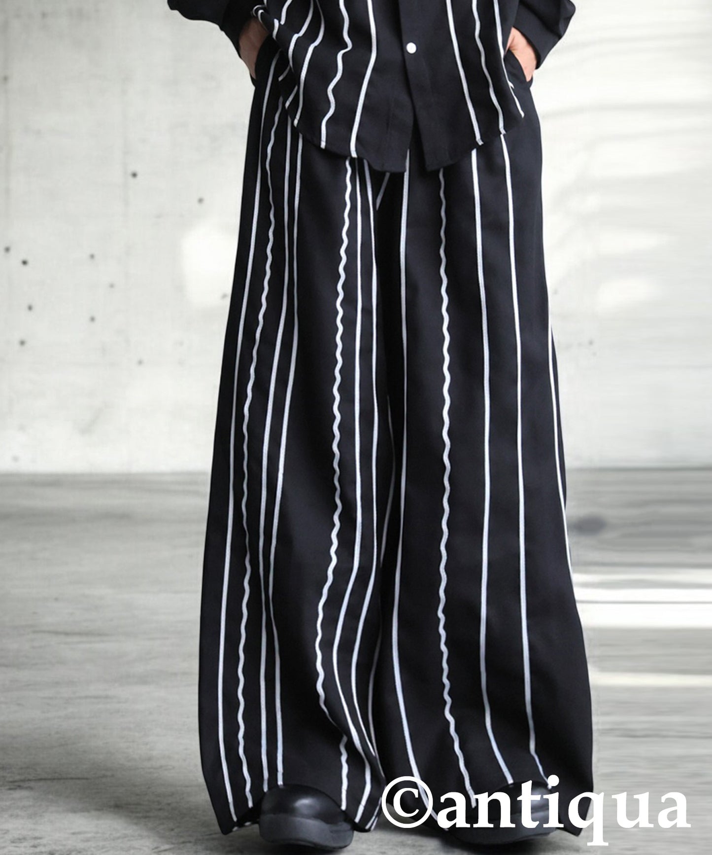 Embroidered Line Wide Pants Men's