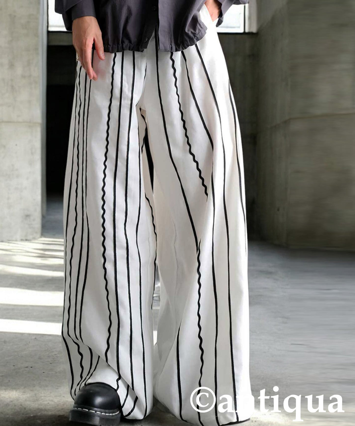 Embroidered Line Wide Pants Men's