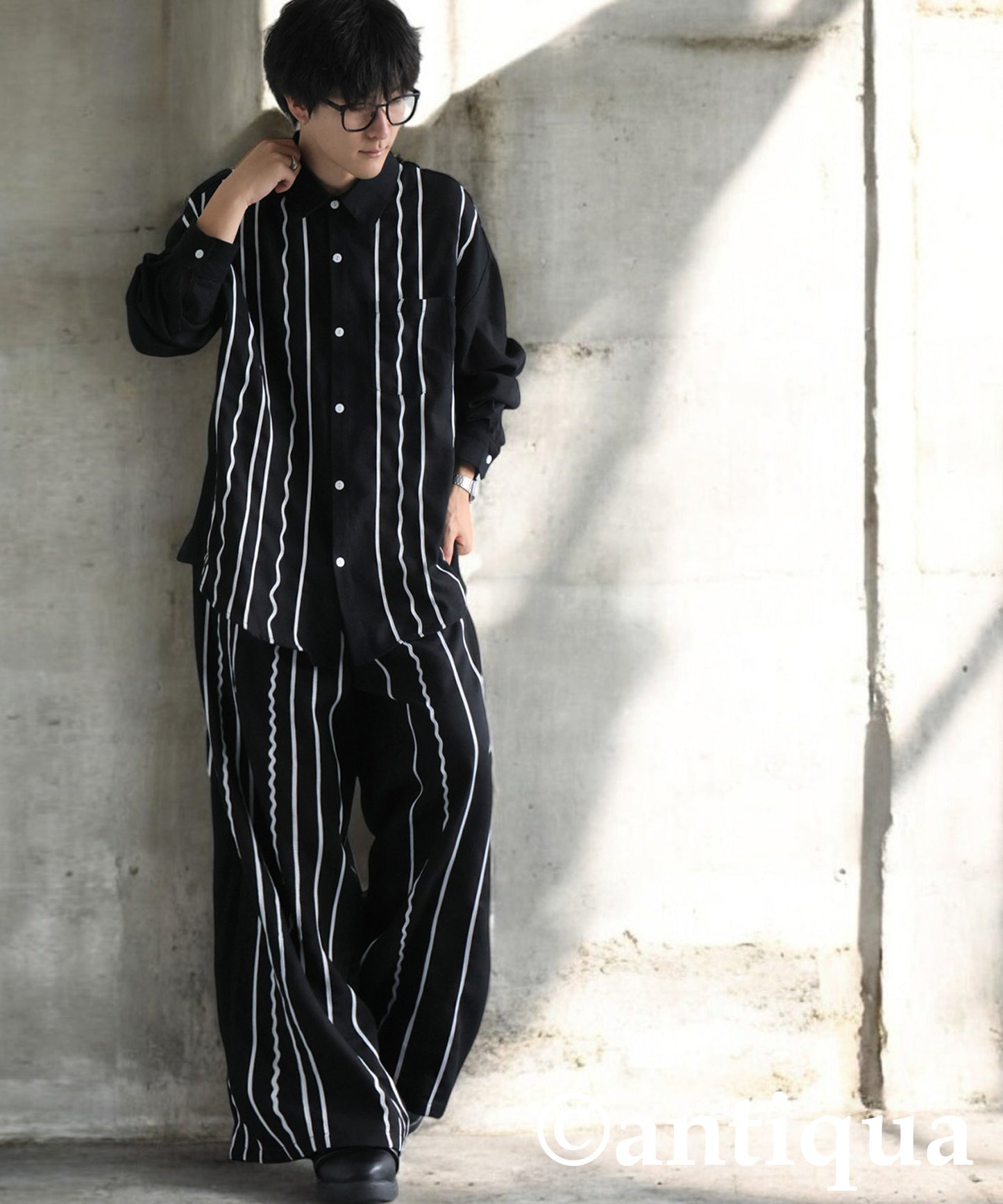 Embroidered Line Wide Pants Men's