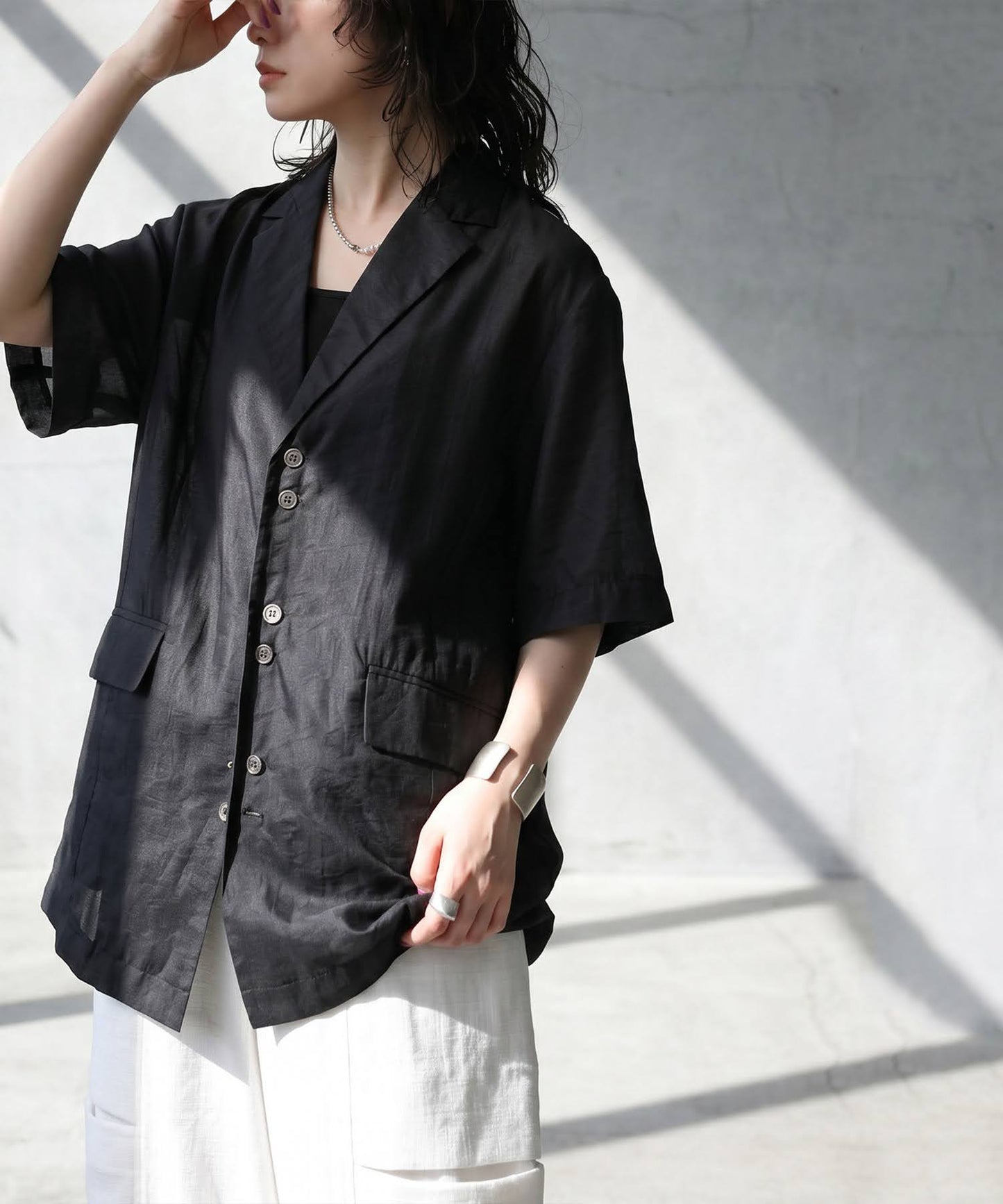 Back Lace-Up Sheer Jacket Ladies