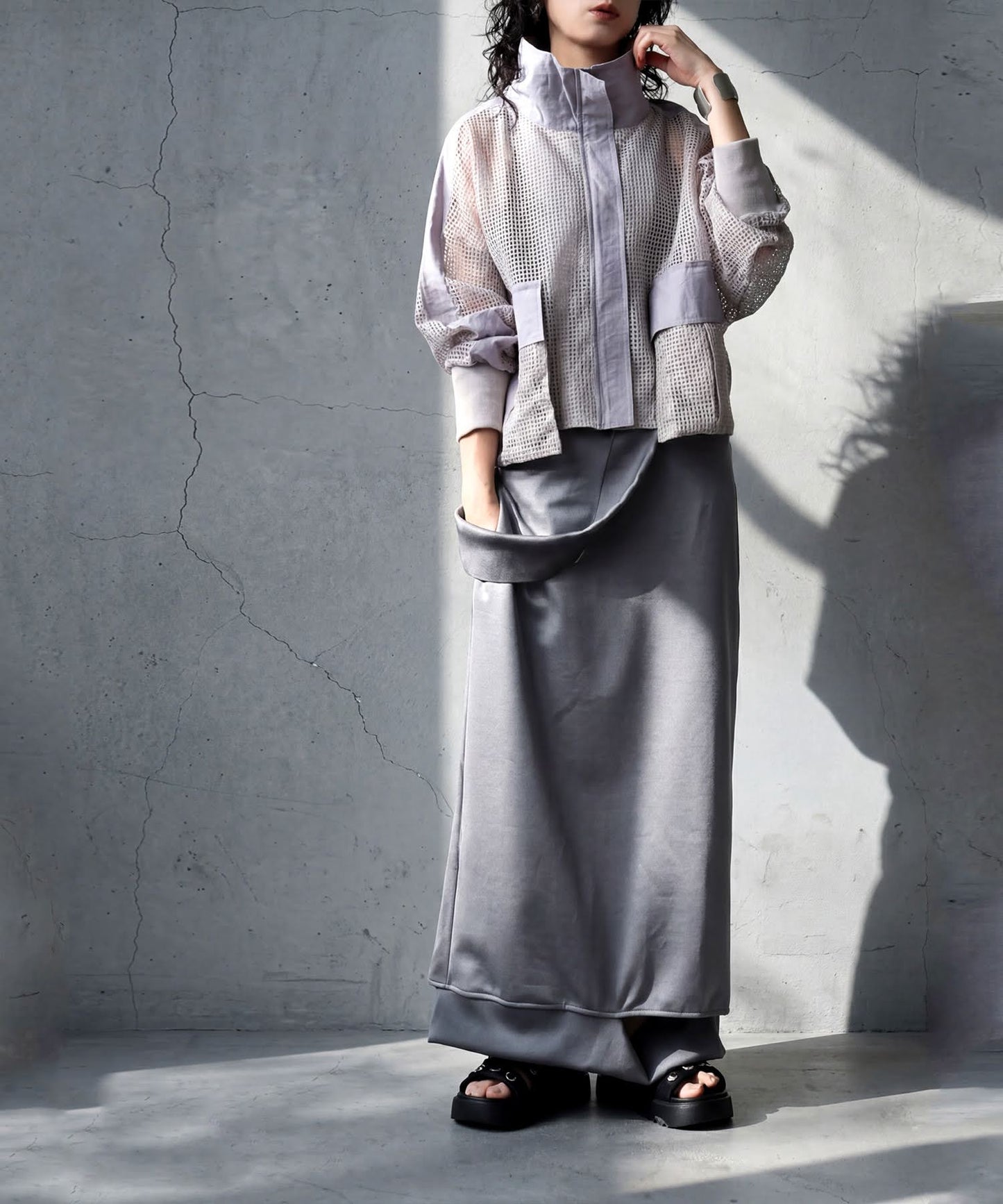 KYO Color-Blocked Mesh Blouson Ladies