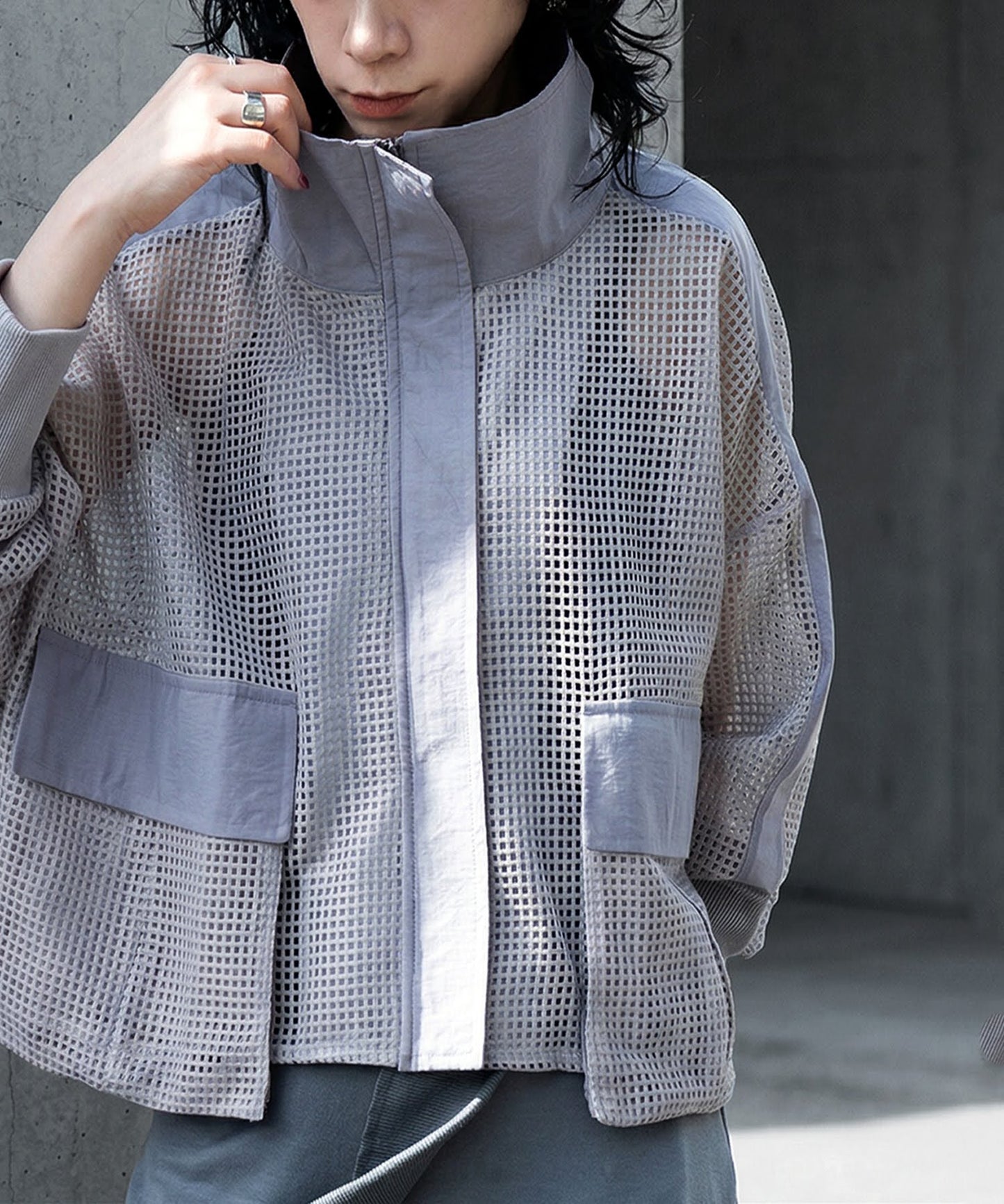 KYO Color-Blocked Mesh Blouson Ladies