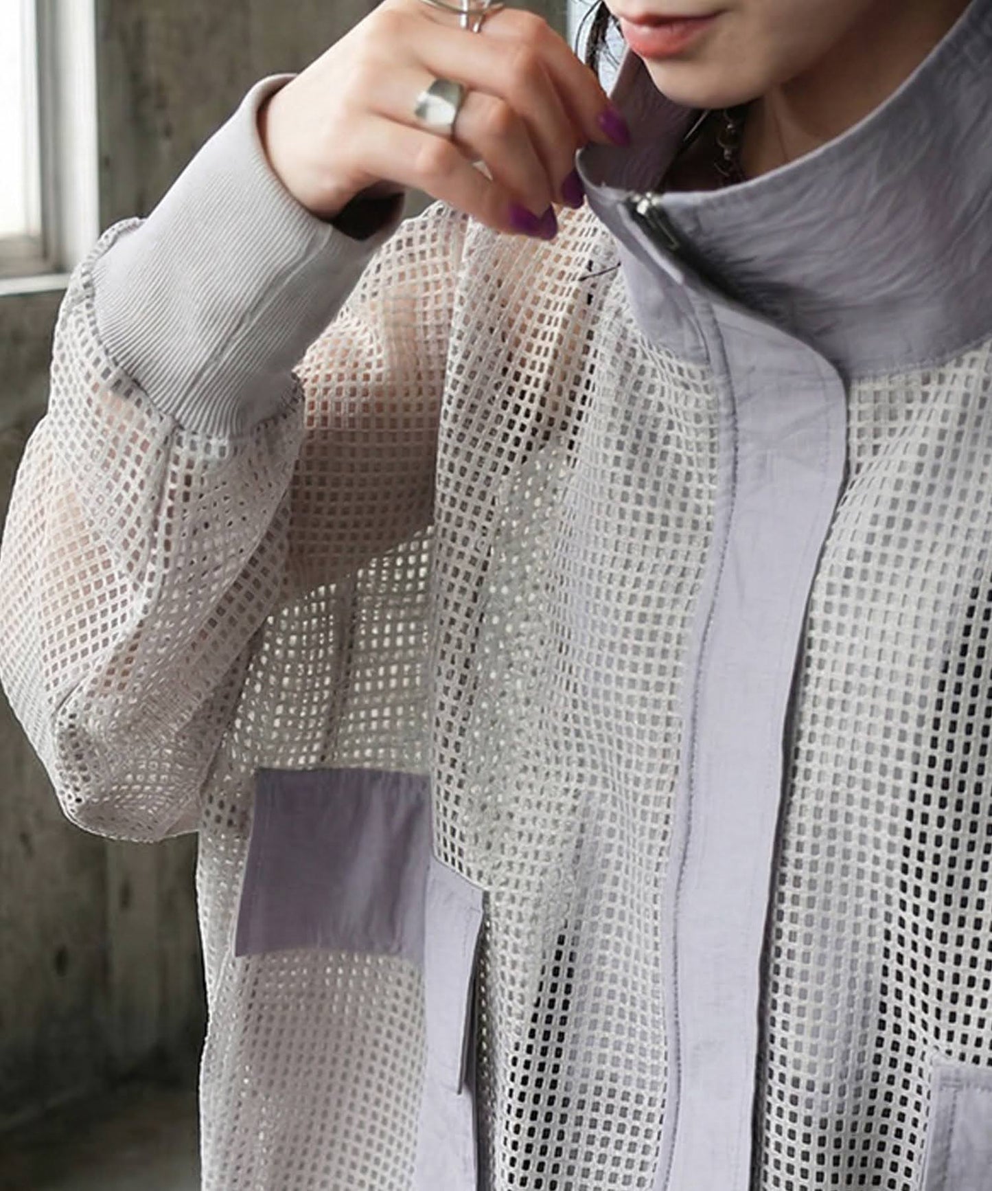 KYO Color-Blocked Mesh Blouson Ladies
