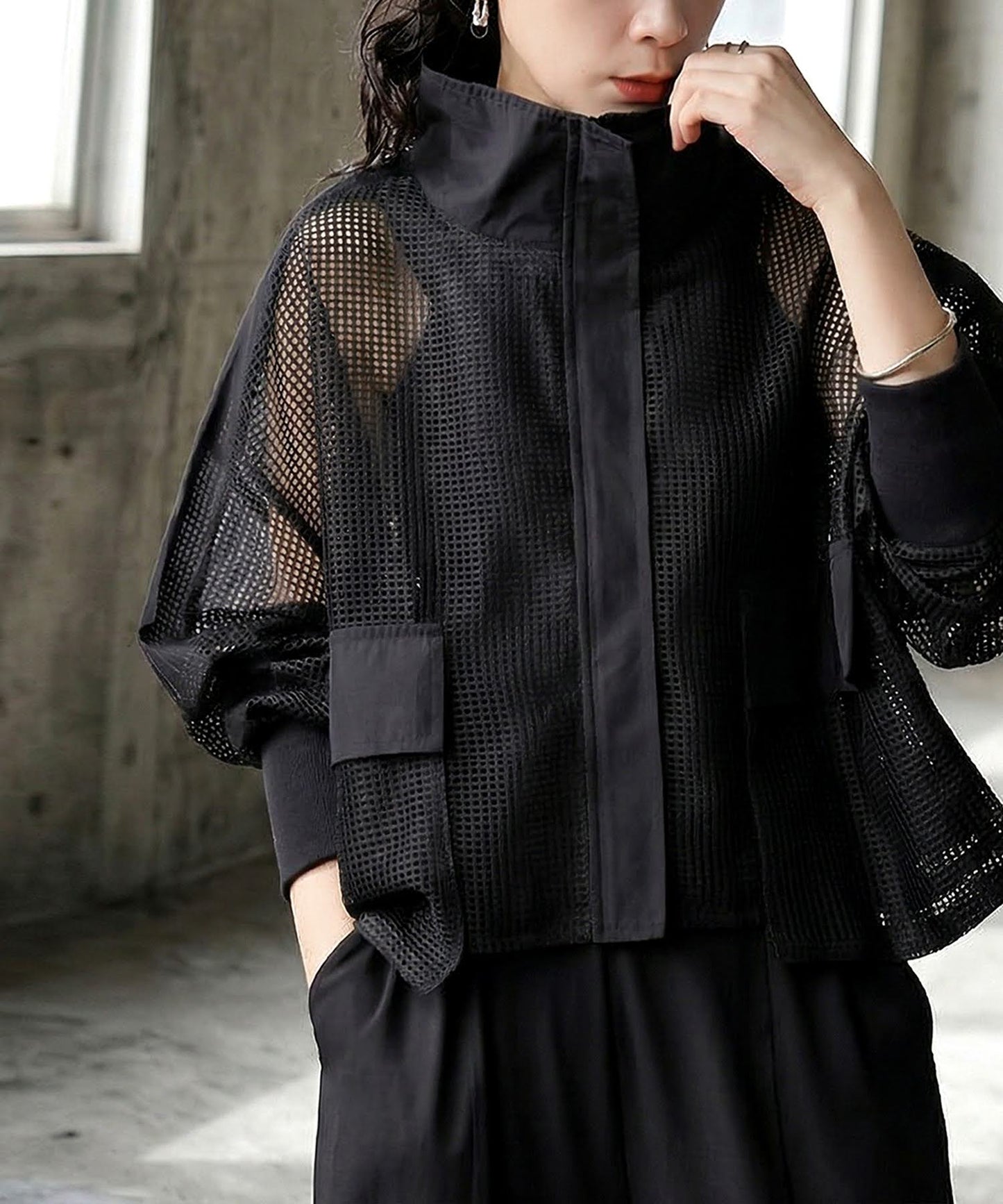 KYO Color-Blocked Mesh Blouson Ladies