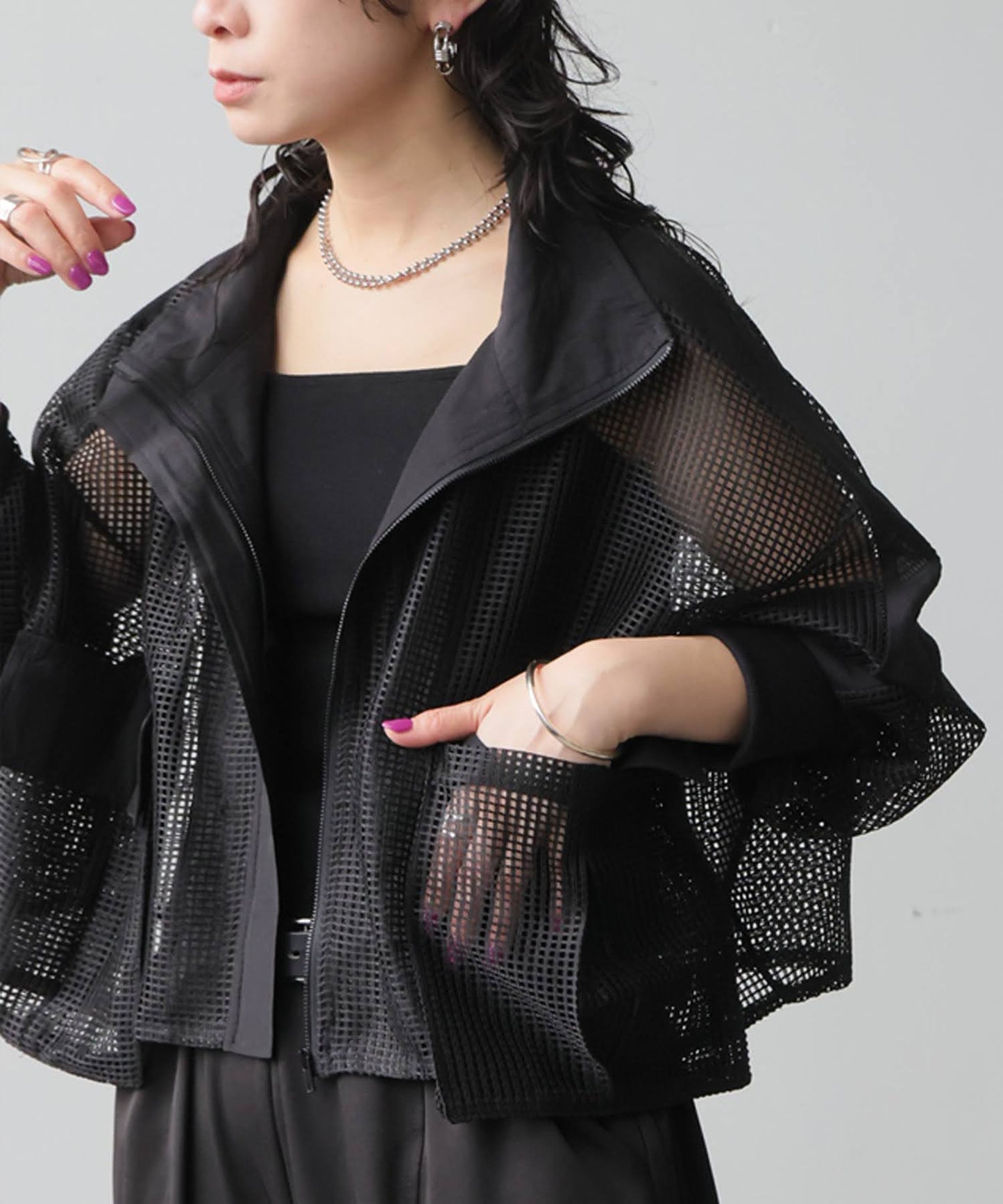 KYO Color-Blocked Mesh Blouson Ladies