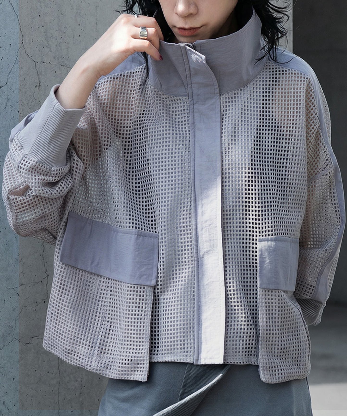 KYO Color-Blocked Mesh Blouson Ladies