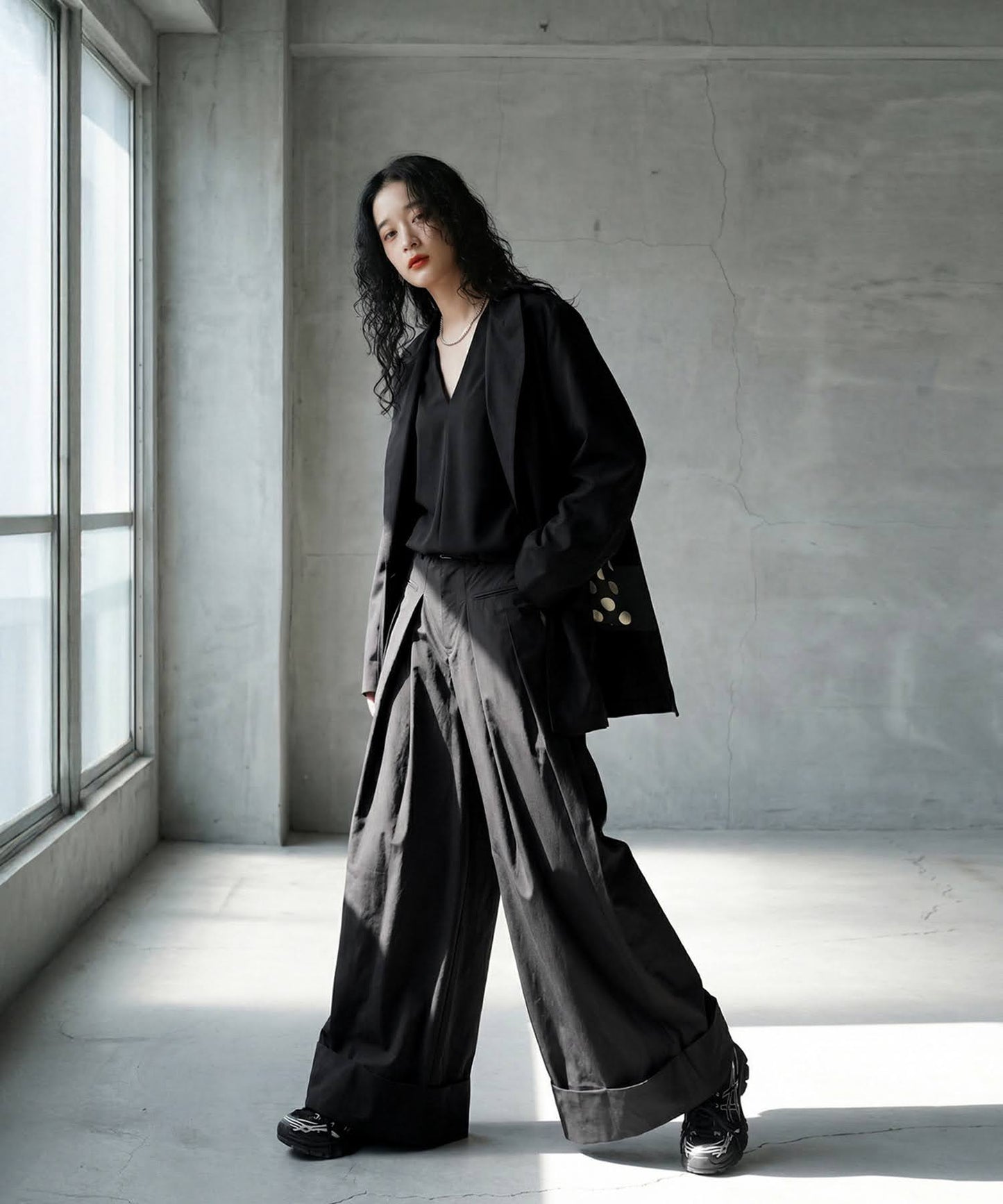 Tuck Wide Pants Ladies